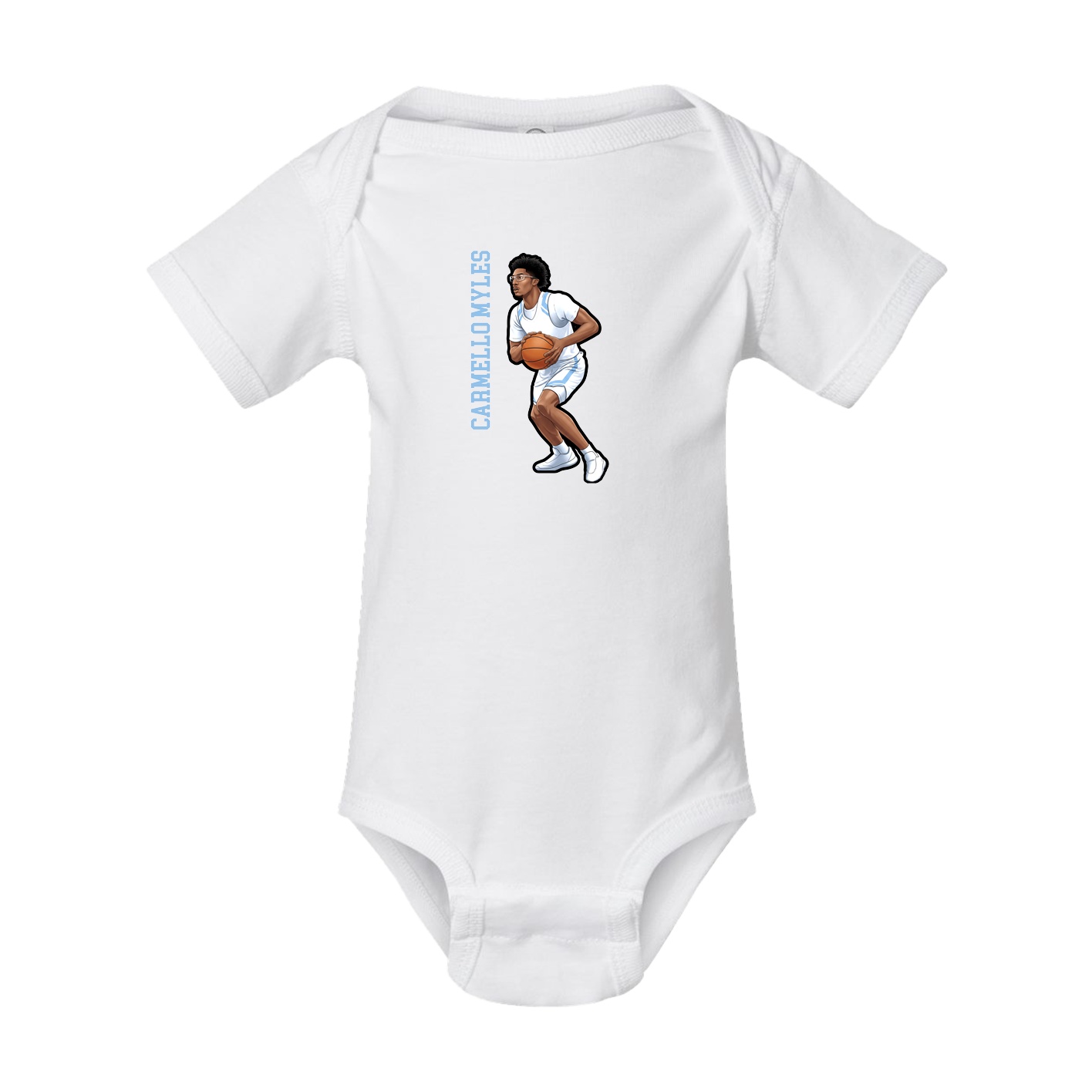 Baby Onesie — Name Vertical in White