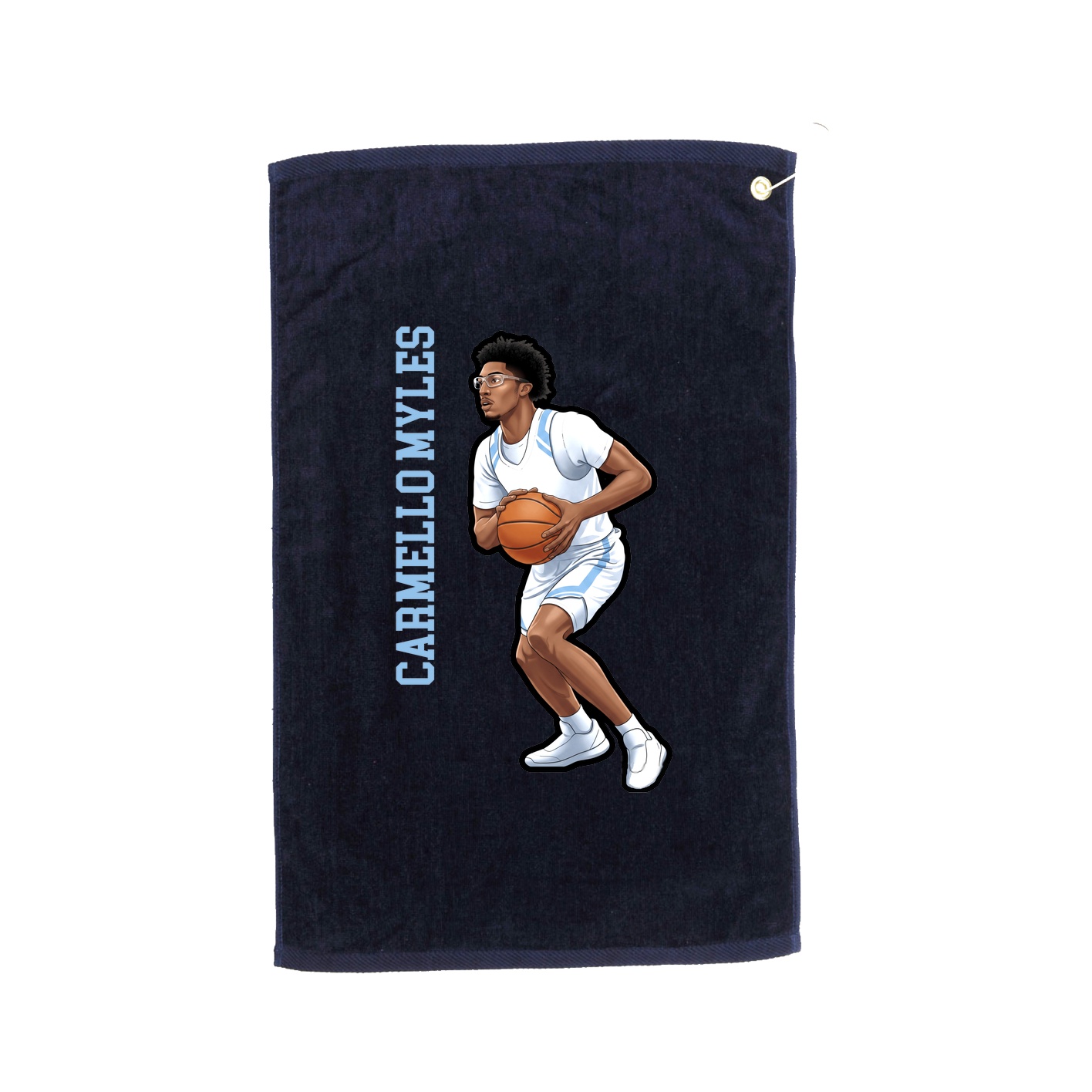 Golf Towel — Name Vertical in Navy