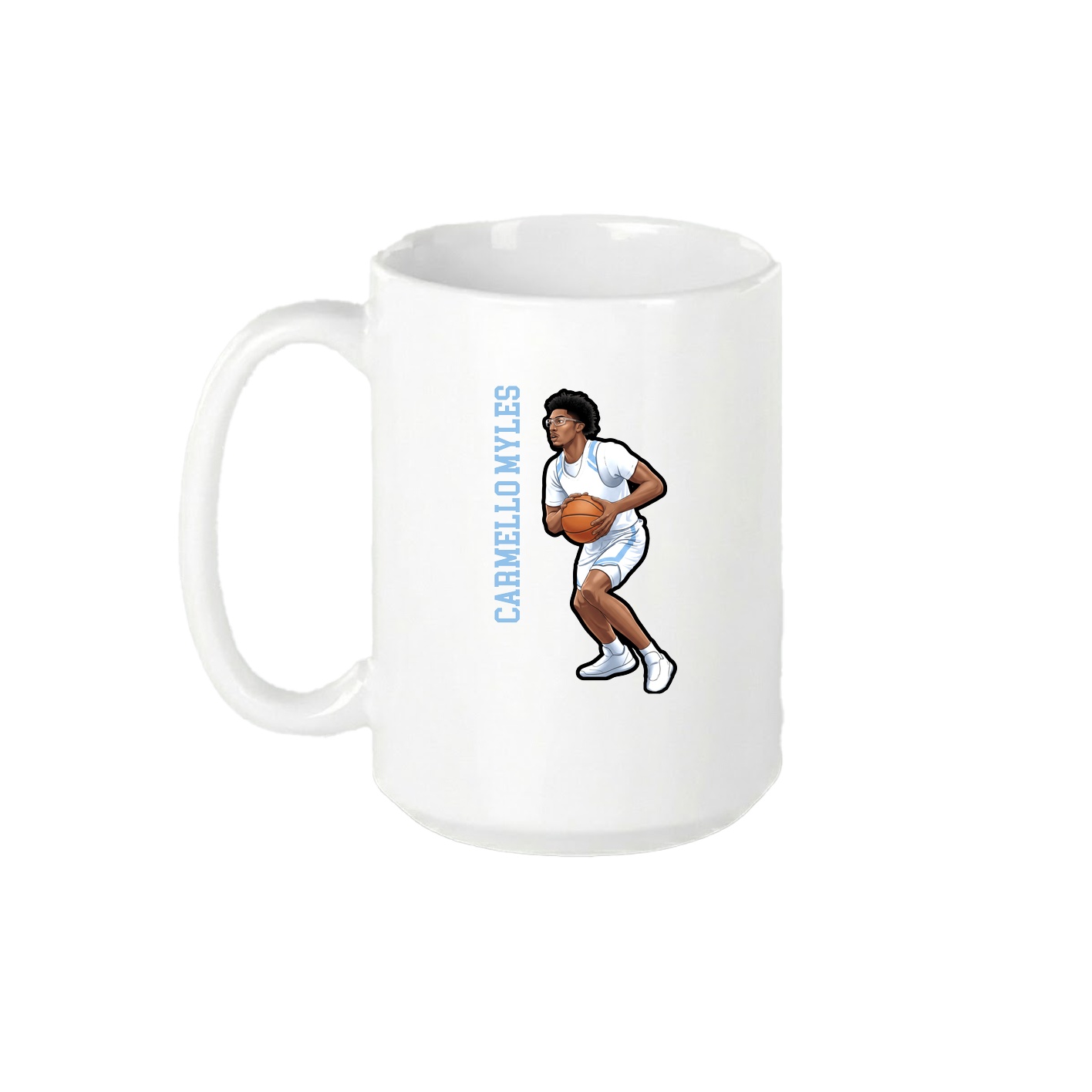 15oz Coffee Mug — Name Vertical in White