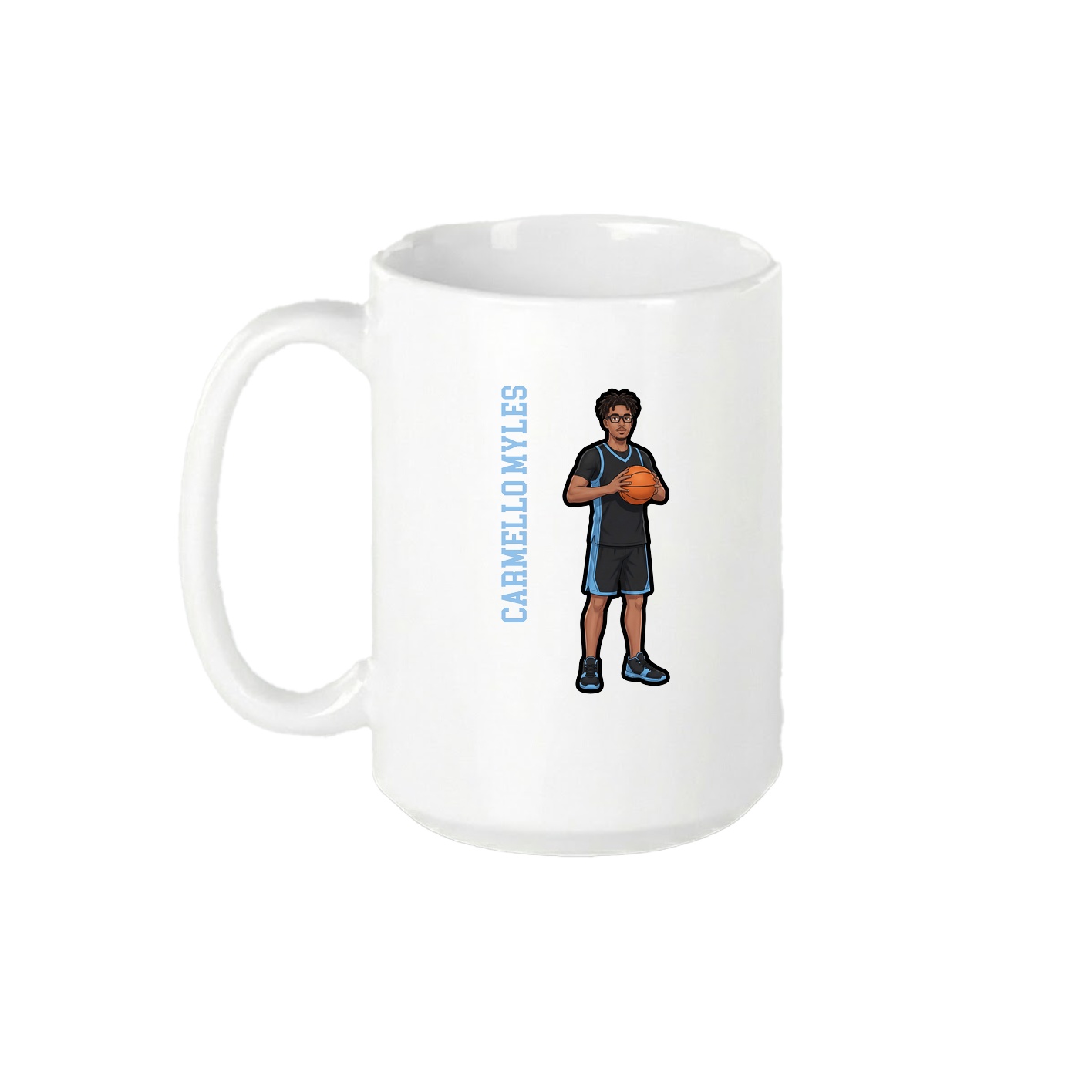 15oz Coffee Mug — Name Vertical in White