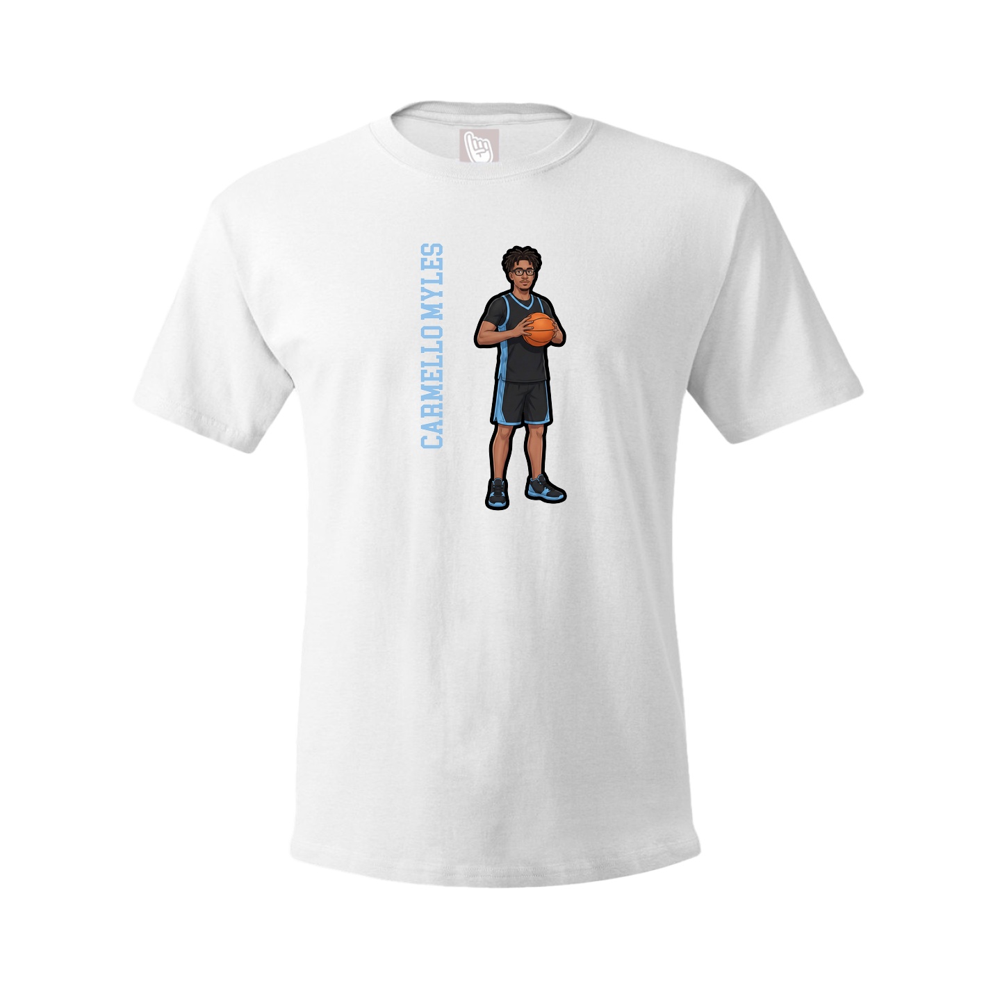 Tee — Name Vertical in White