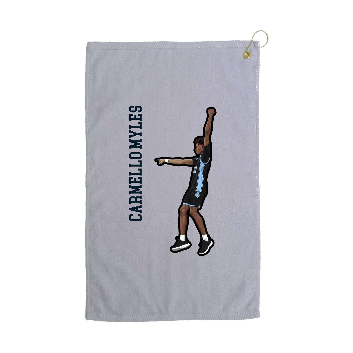 Golf Towel — Name Vertical in Grey