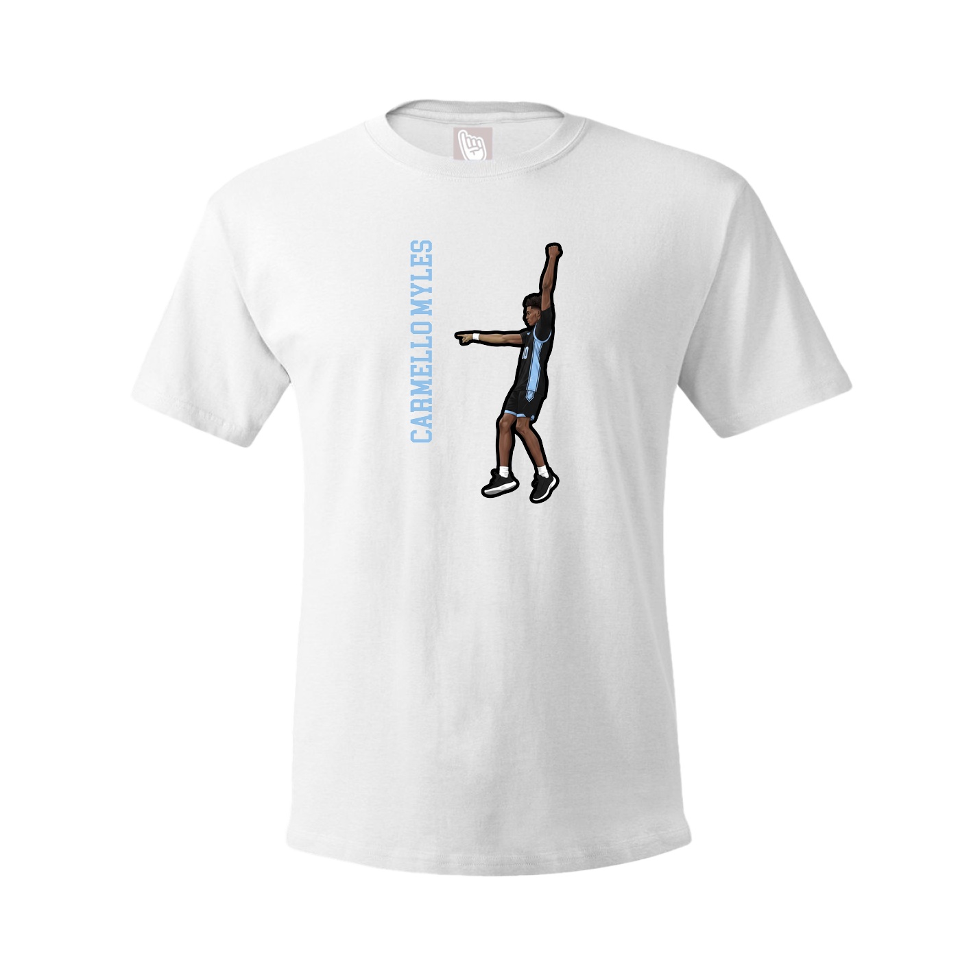 Youth Tee — Name Vertical in White