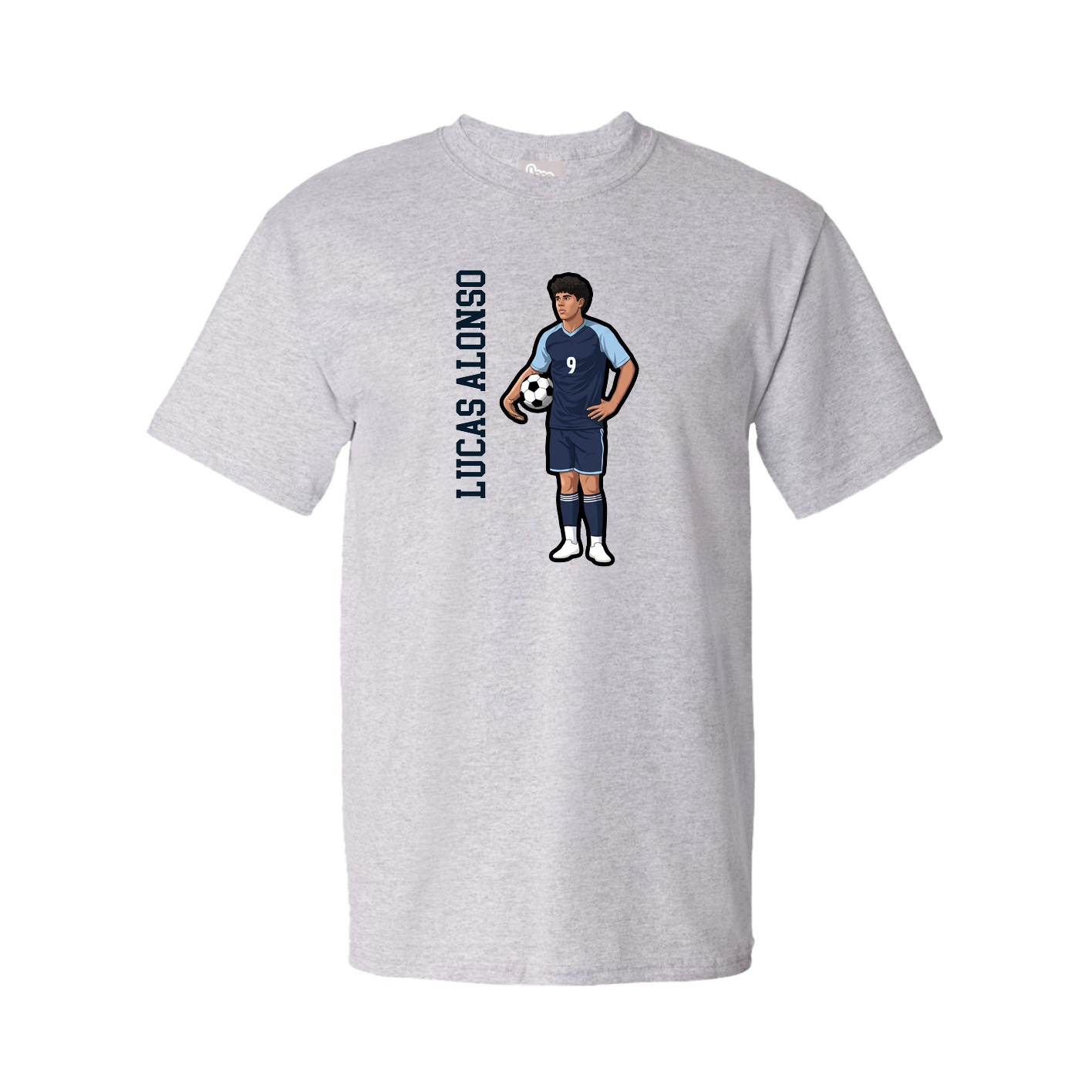 Tee — Name Vertical in Grey