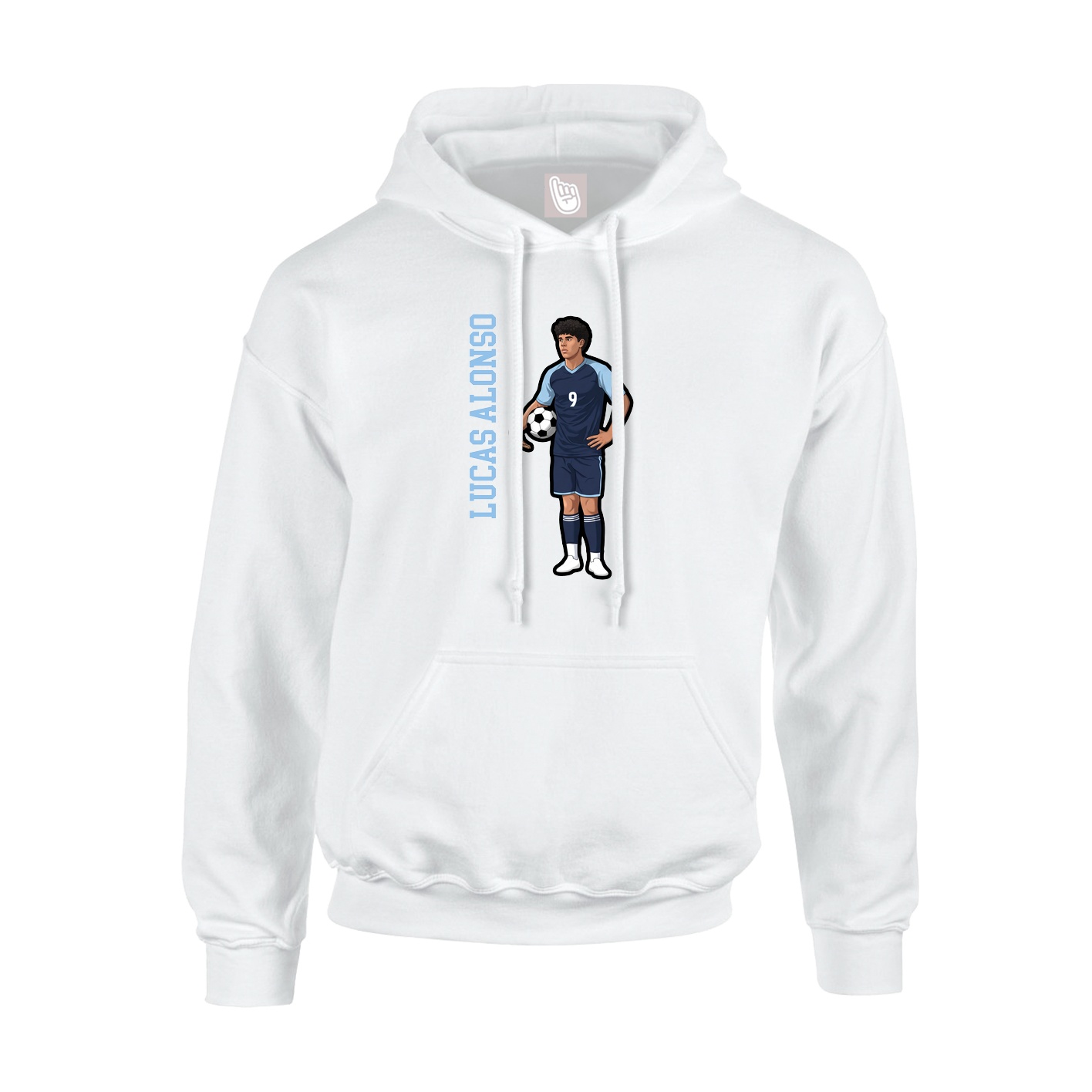 Hoodie — Name Vertical in White