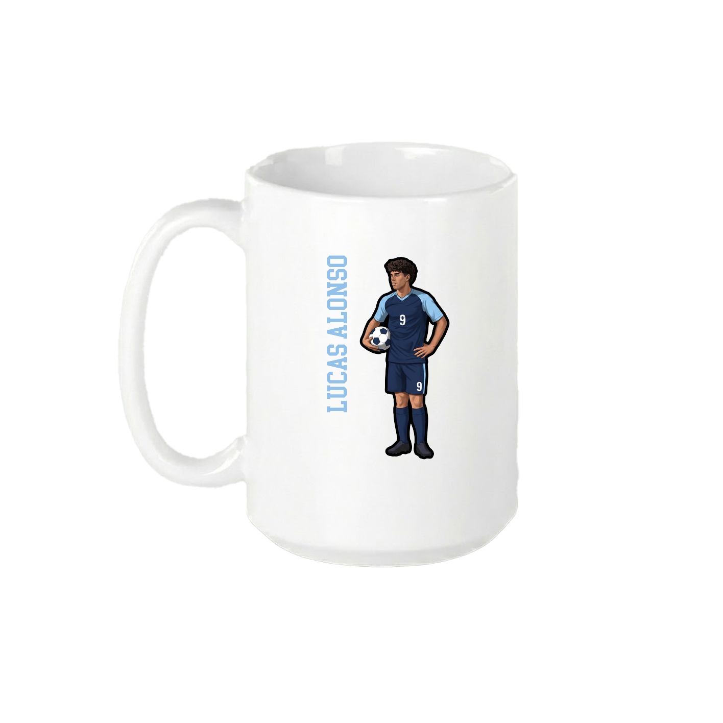 15oz Coffee Mug — Name Vertical in White