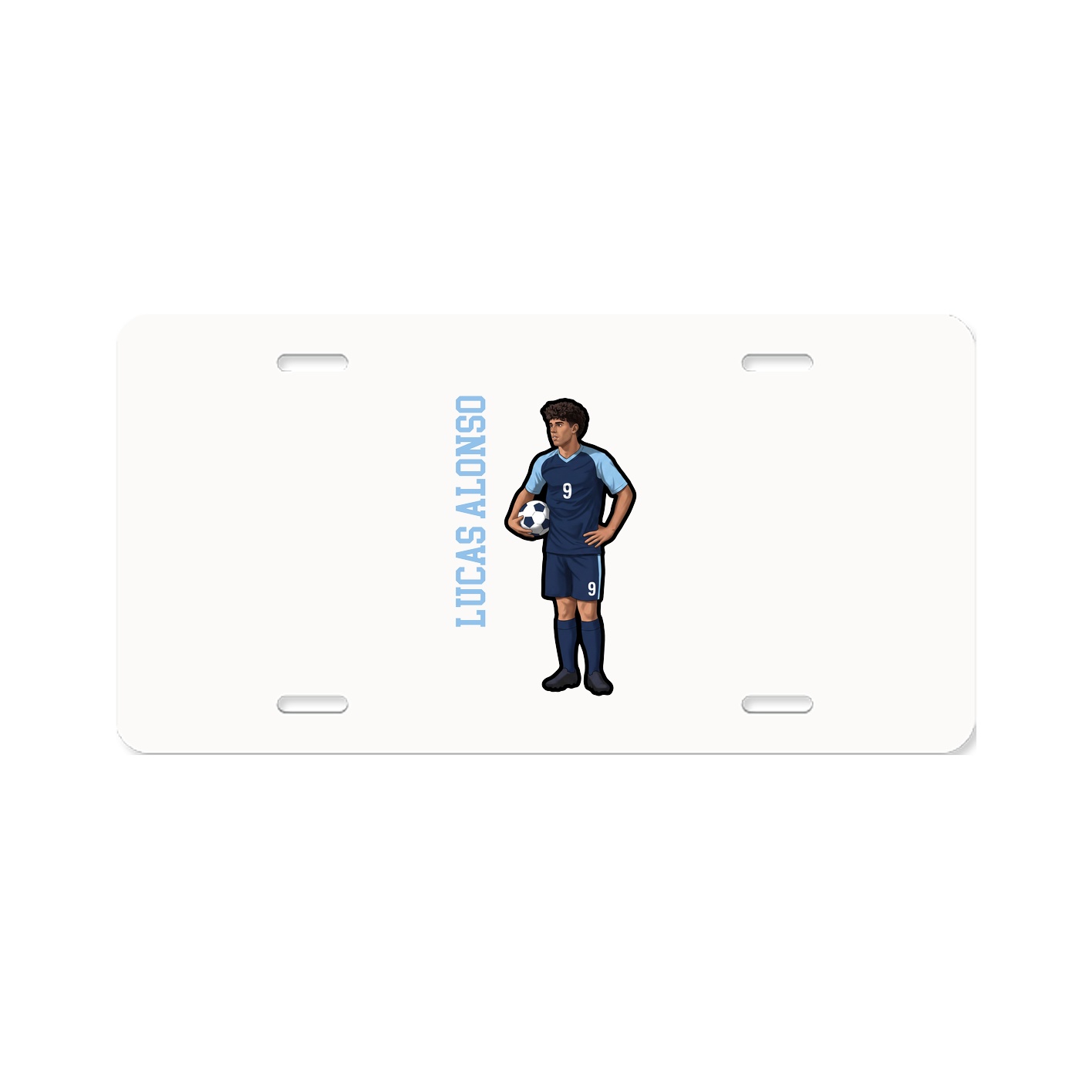 License Plate — Name Vertical in Classic