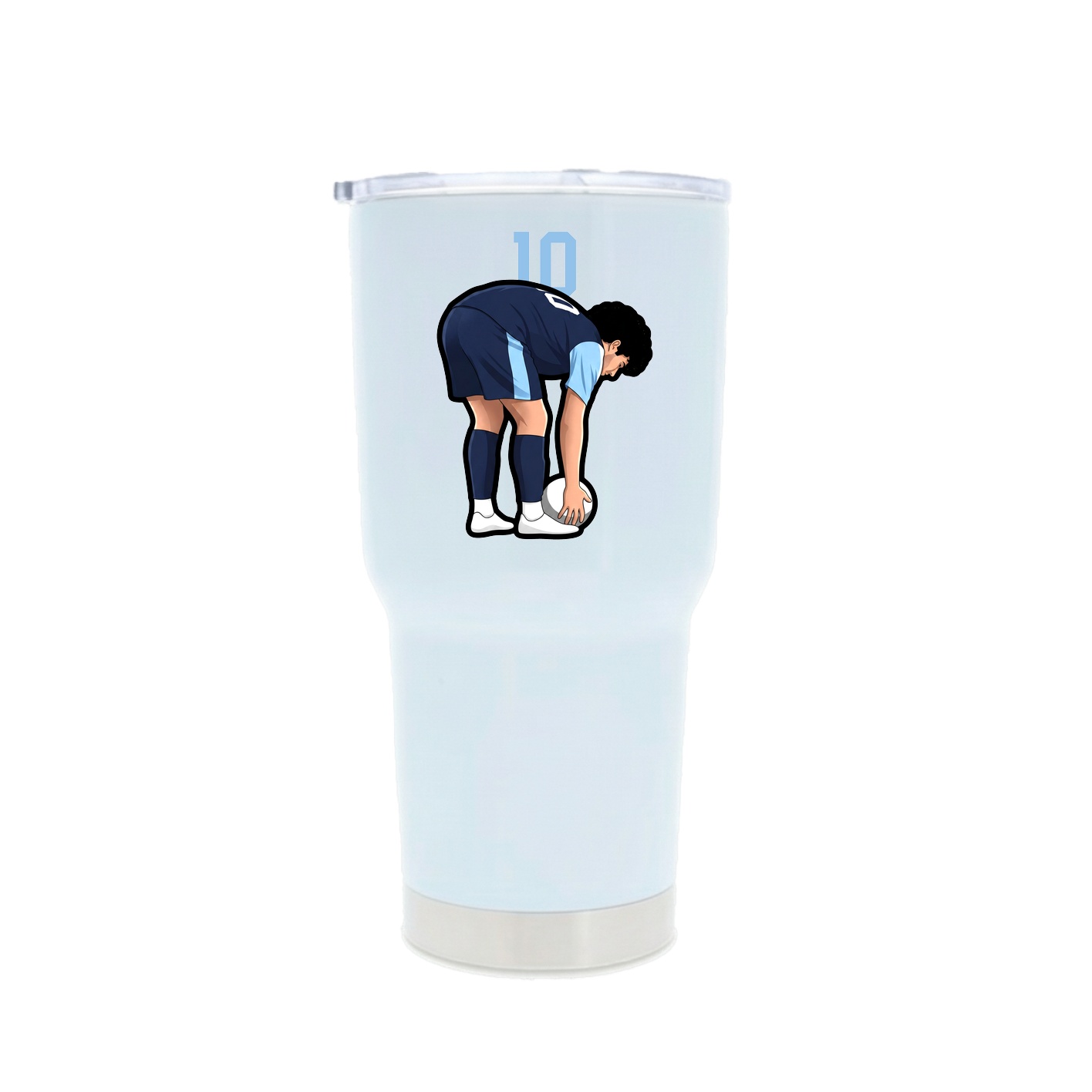 30oz Stainless Steel Tumbler — Number Top in White