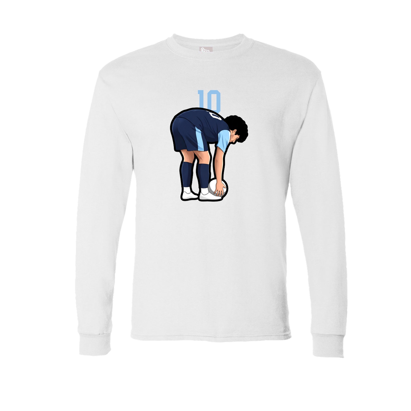Long Sleeve Tee — Number Top in White