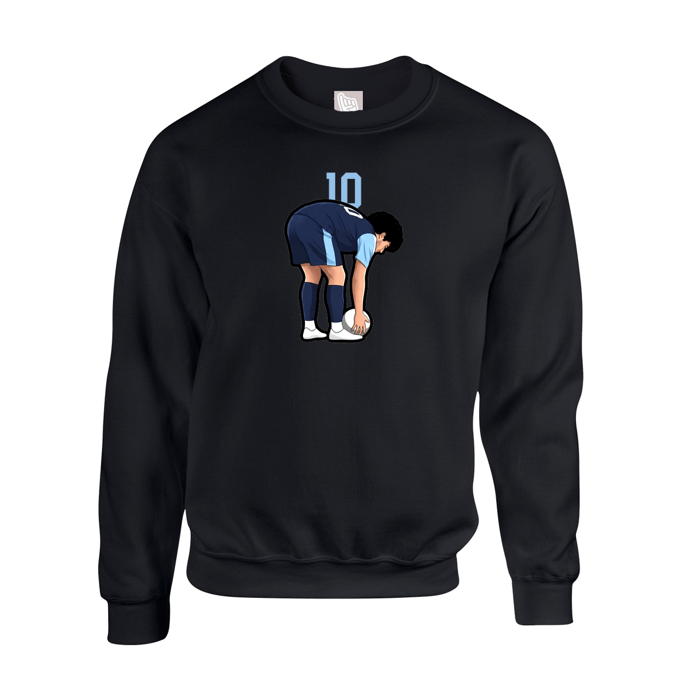 Fleece Crew — Number Top in Black