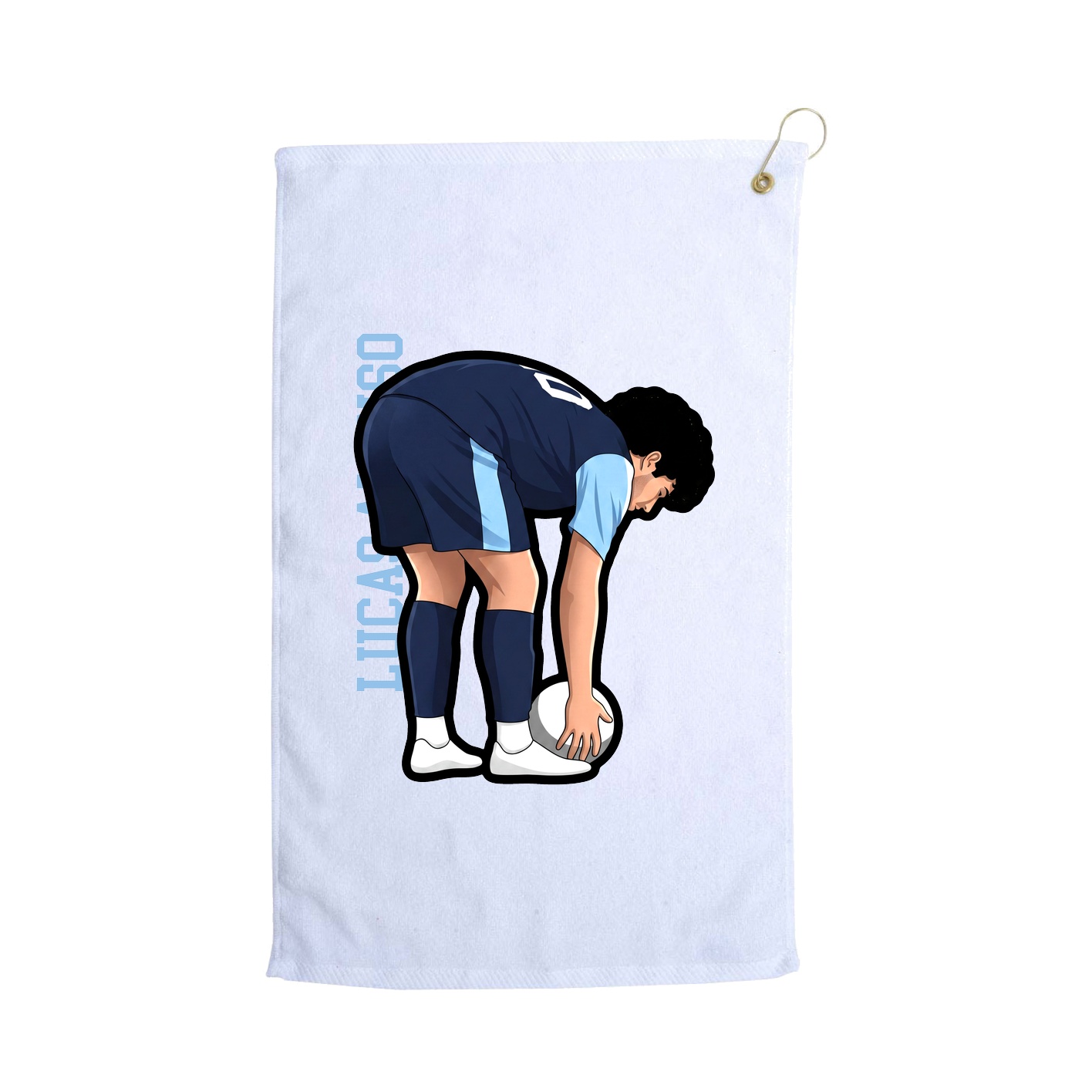 Golf Towel — Name Vertical in White