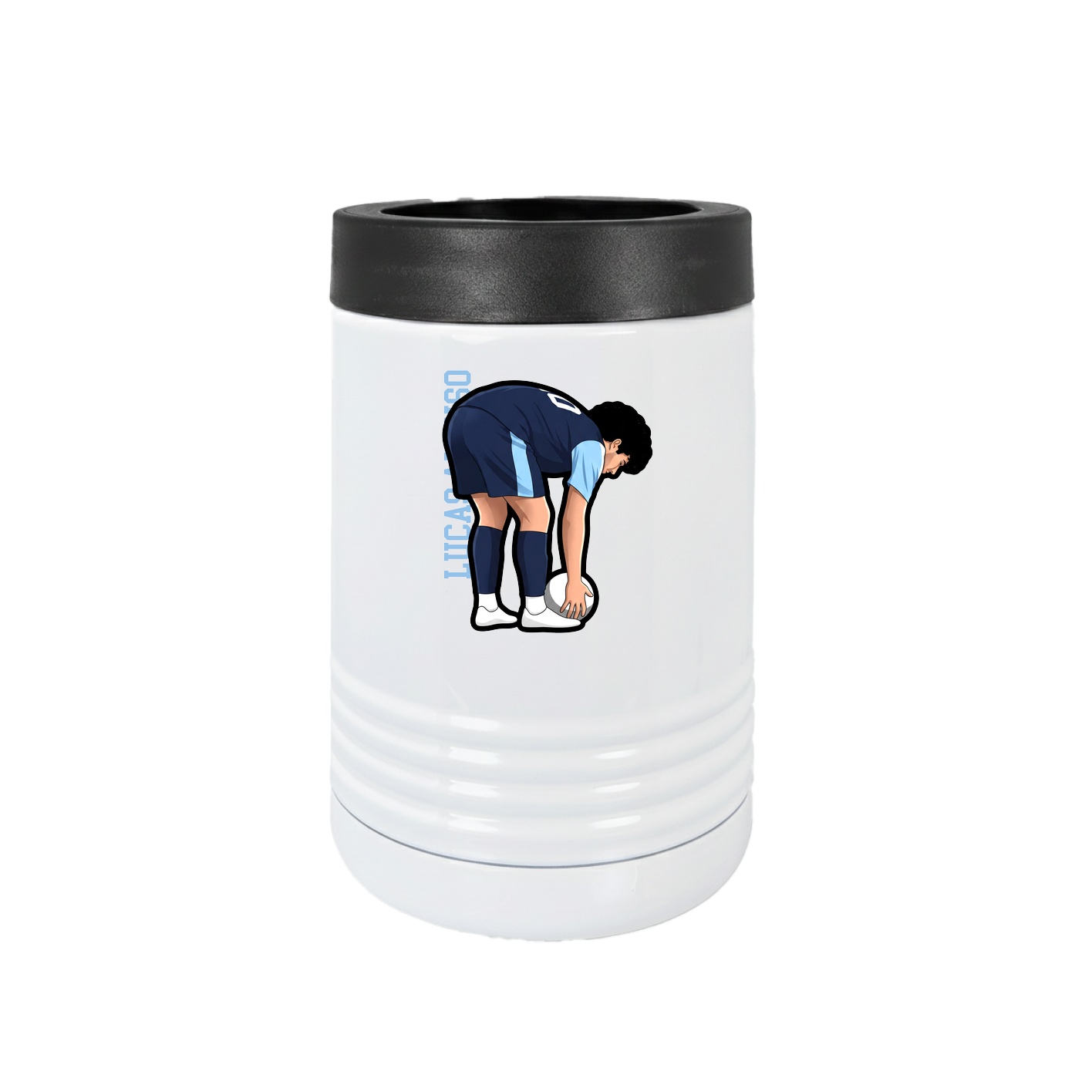 Beverage Holder — Name Vertical in White