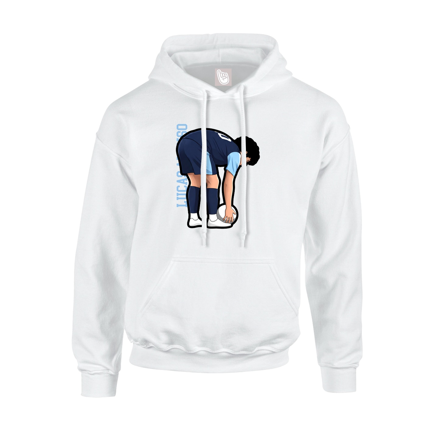 Youth Hoodie — Name Vertical in White