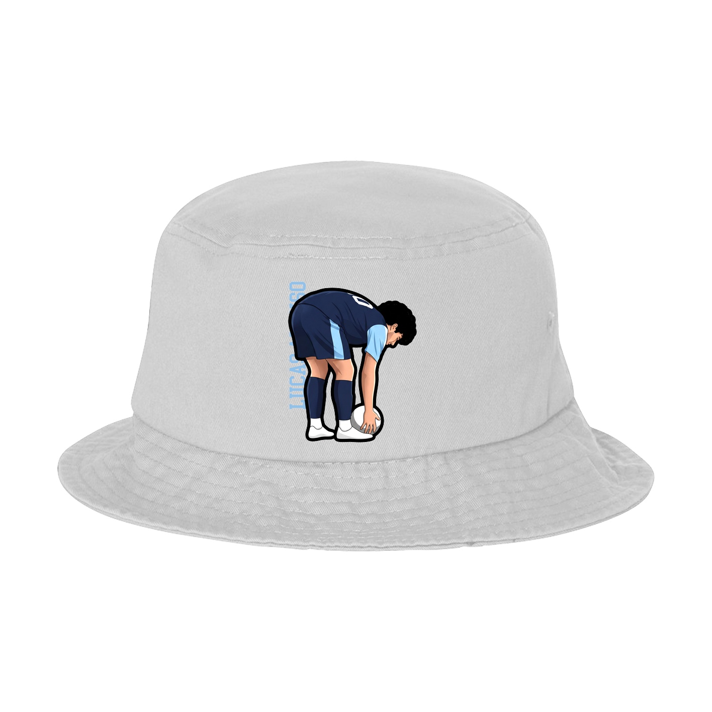 Bucket Cap — Name Vertical in White