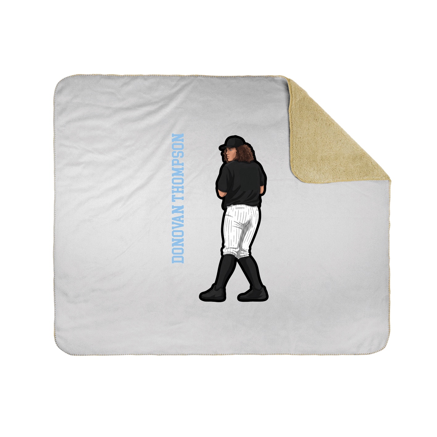 Throw Blanket — Name Vertical in White