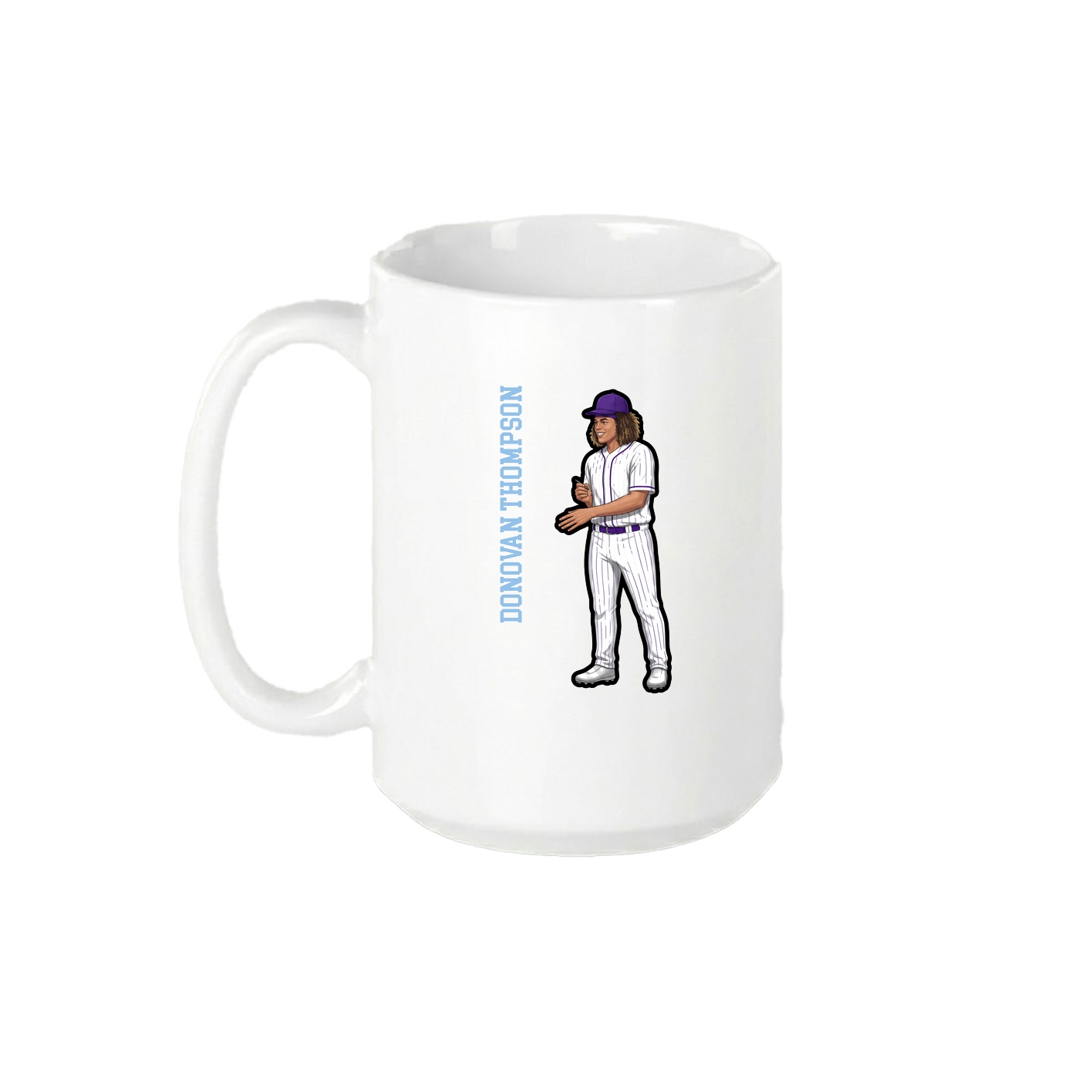 15oz Coffee Mug — Name Vertical in White