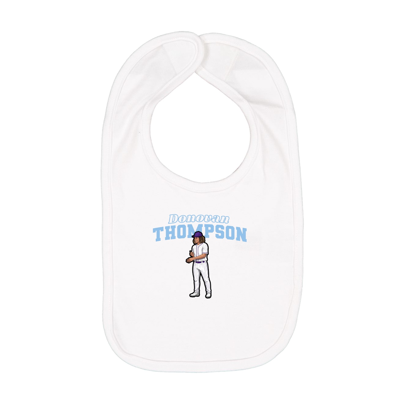 Infant Bib — Name Arch in White