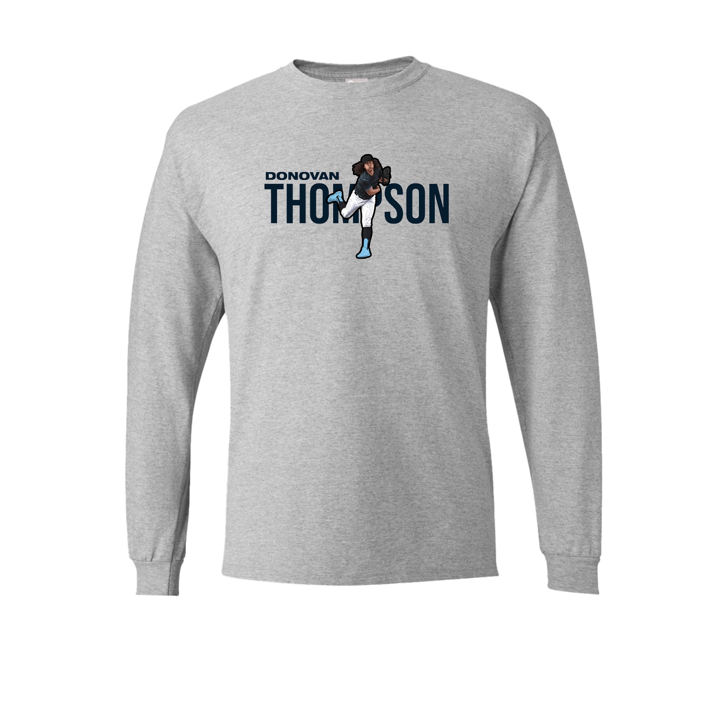 Long Sleeve Tee — Player Name in Grey