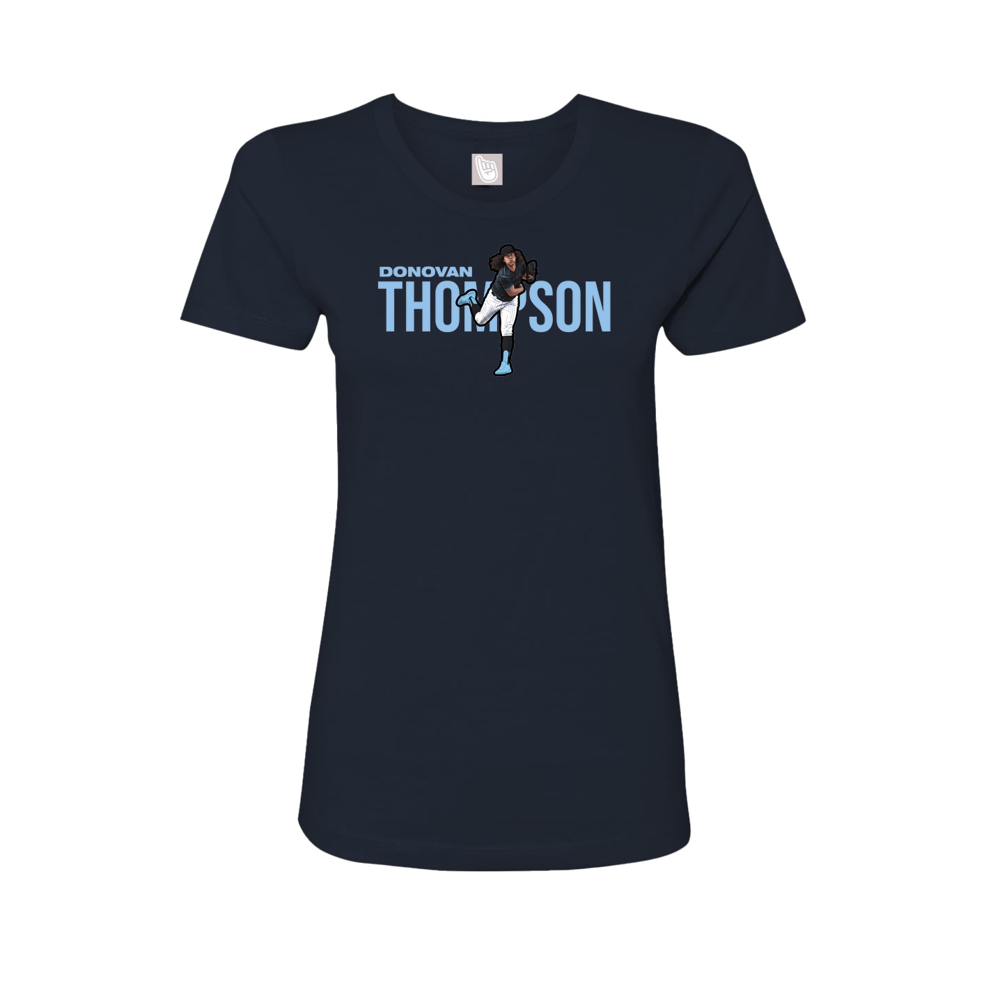 Fitted Women's Tee — Player Name in Navy