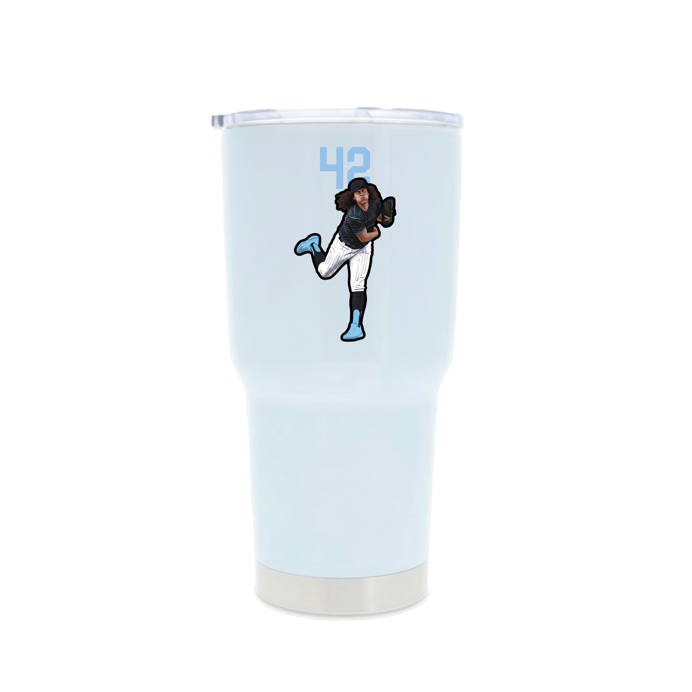30oz Stainless Steel Tumbler — Number Top in White