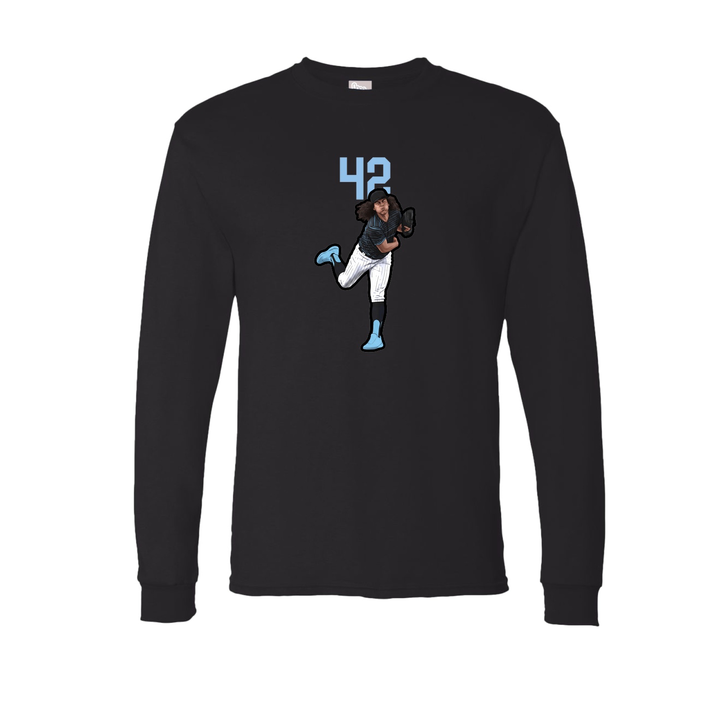 Long Sleeve Tee — Number Top in Black