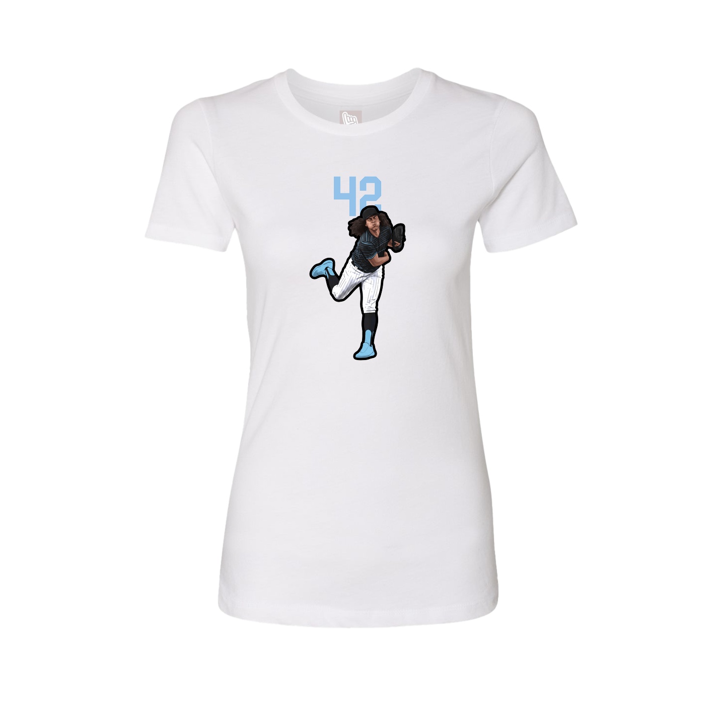 Fitted Women's Tee — Number Top in White