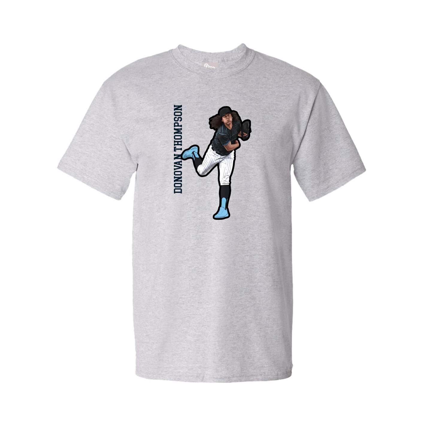 Tee — Name Vertical in Grey