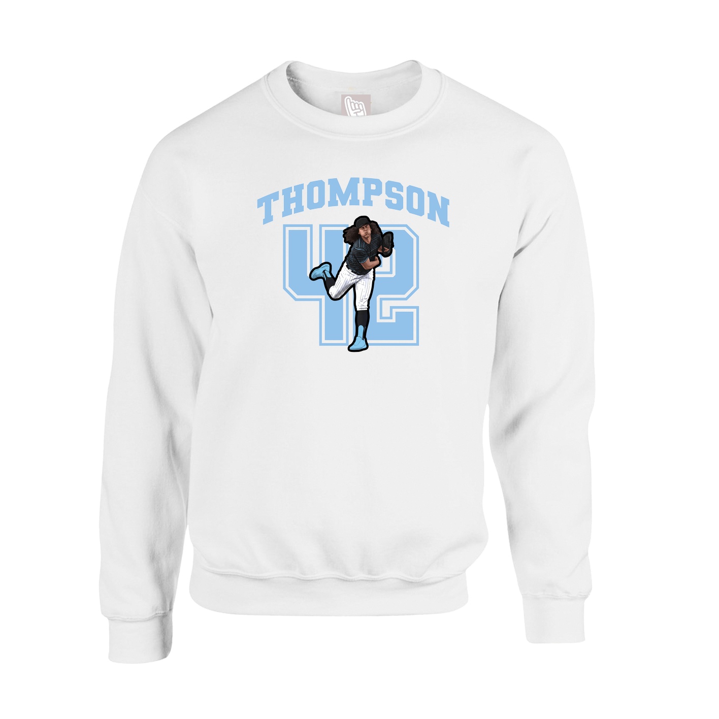 Fleece Crew — Number in White