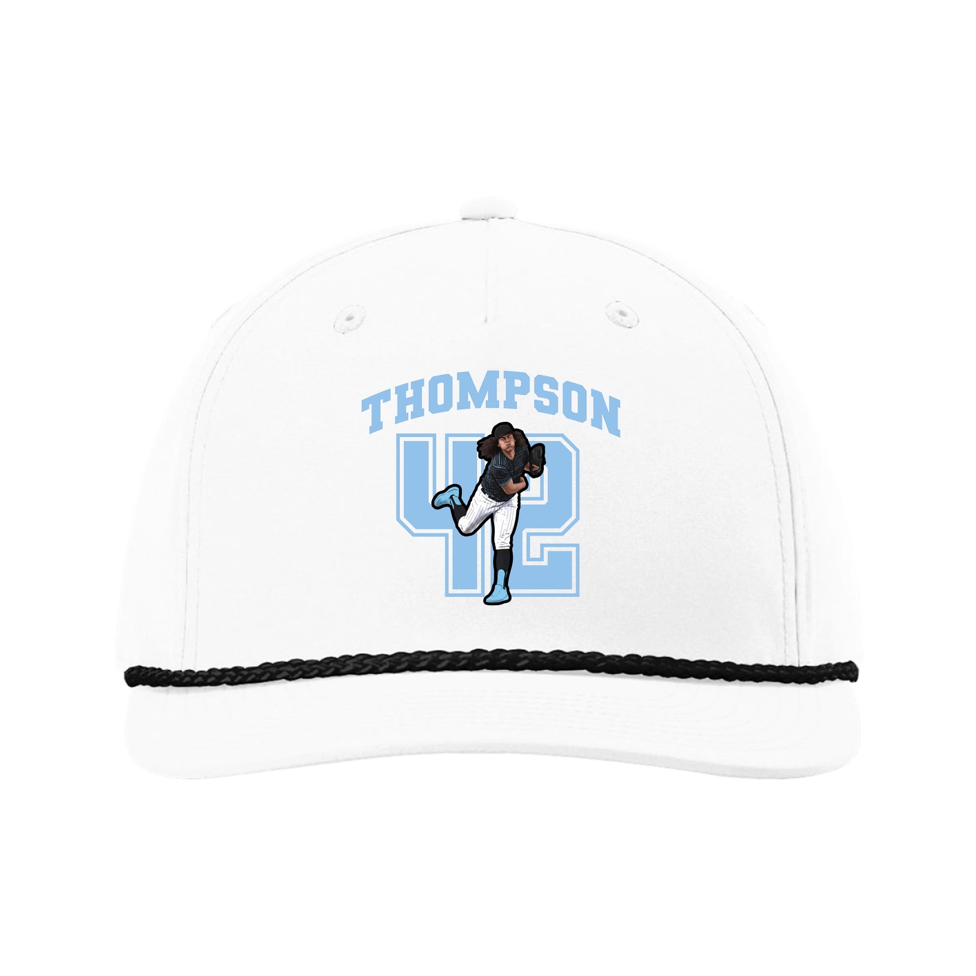 Five-Panel Classic Rope Cap — Number in White