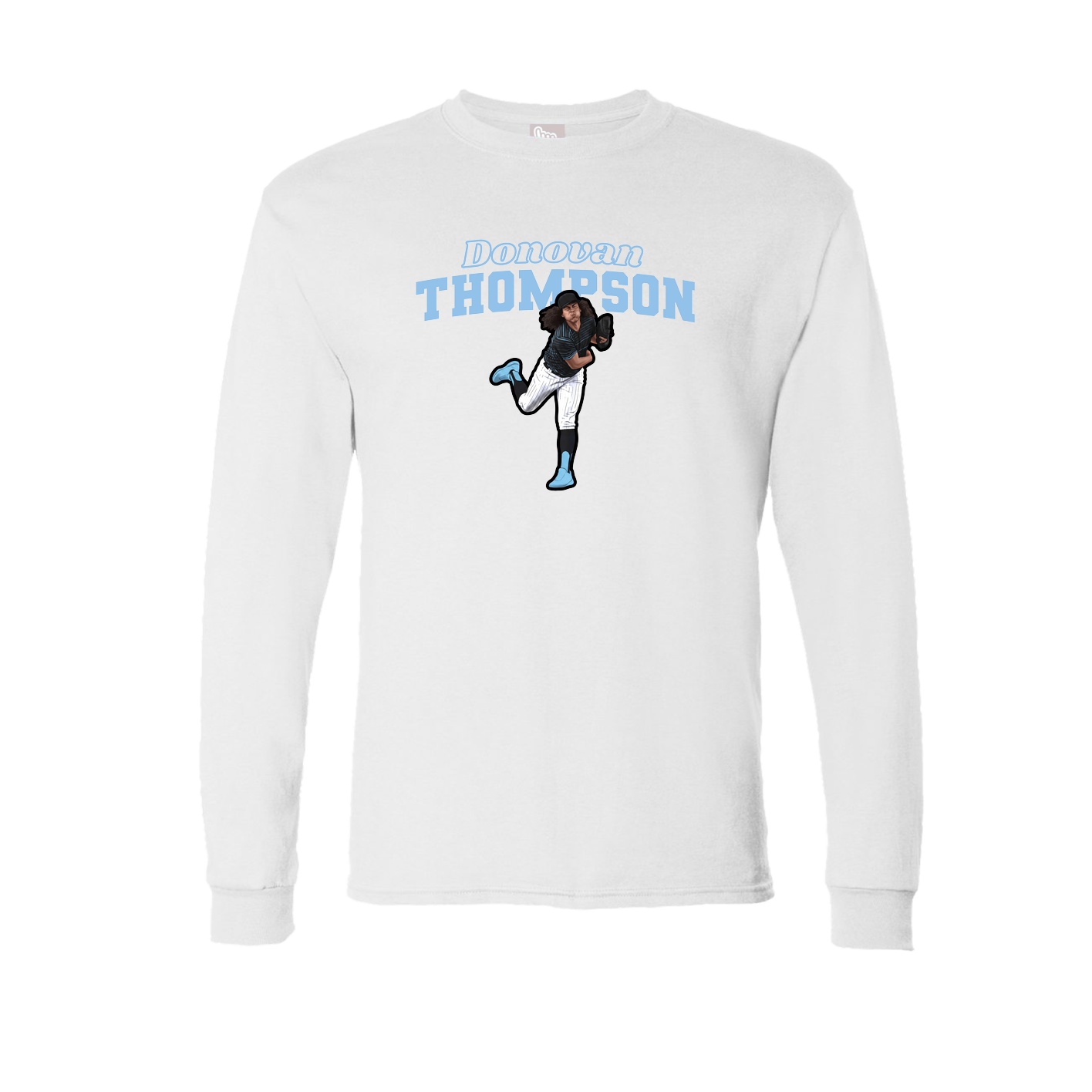 Long Sleeve Tee — Name Arch in White