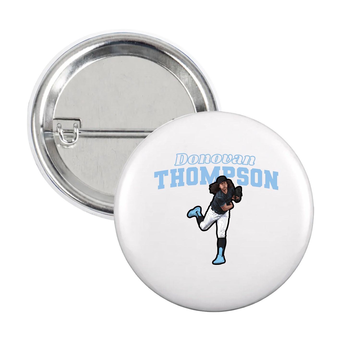 Game Day Button — Name Arch in White