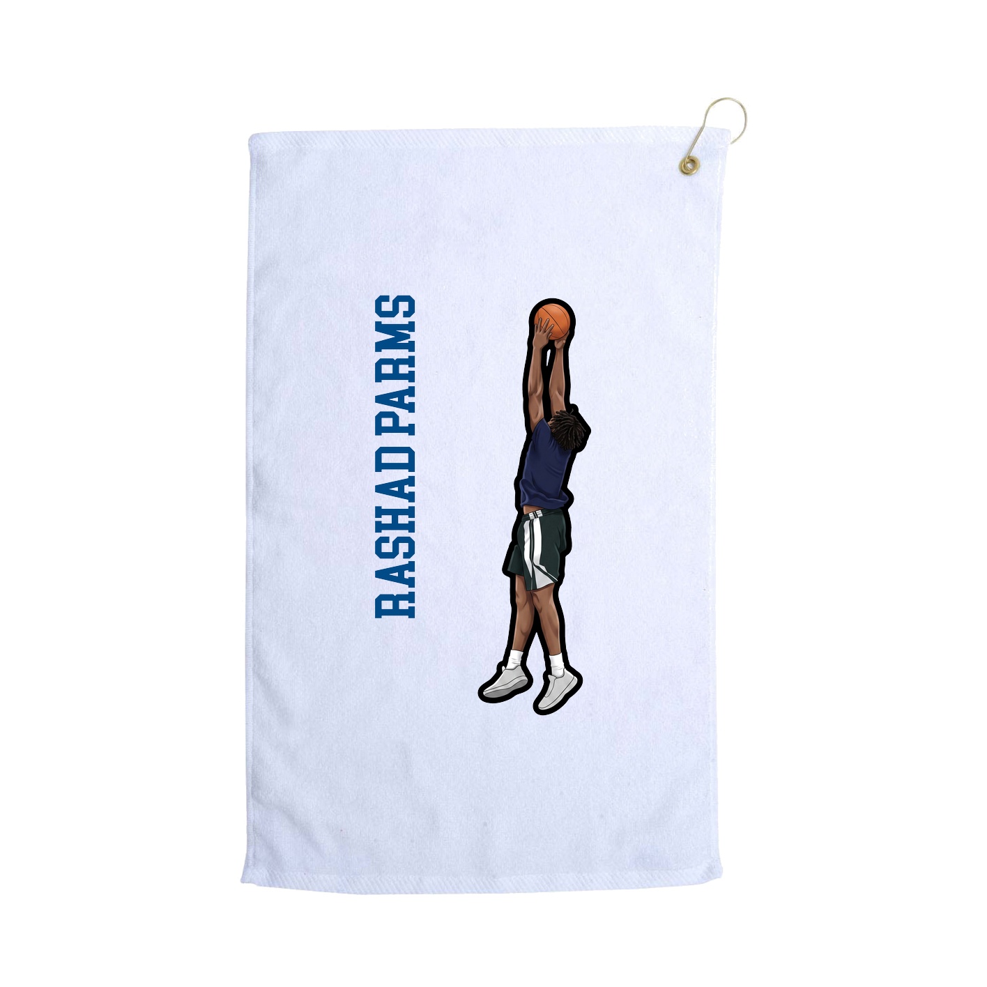 Golf Towel — Name Vertical in White