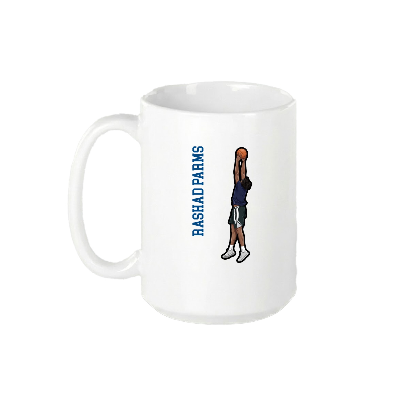 15oz Coffee Mug — Name Vertical in White