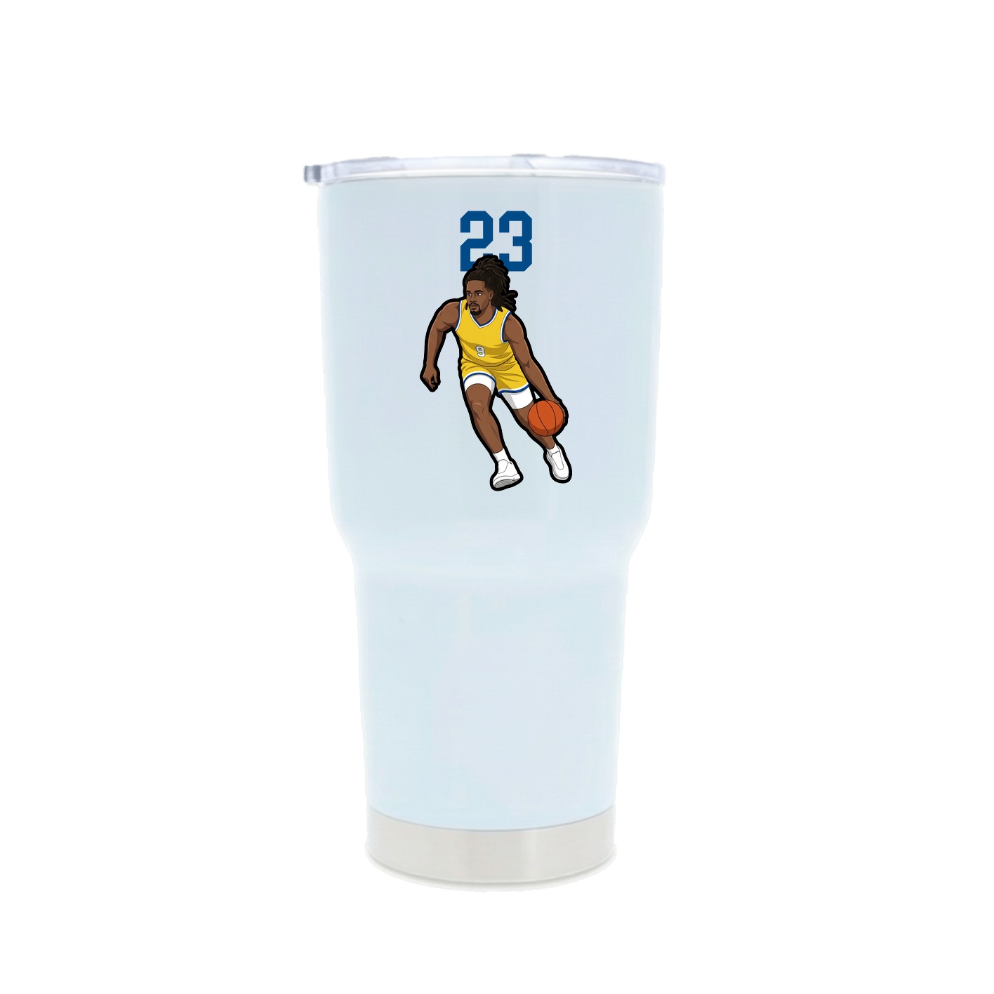 30oz Stainless Steel Tumbler — Number Top in White
