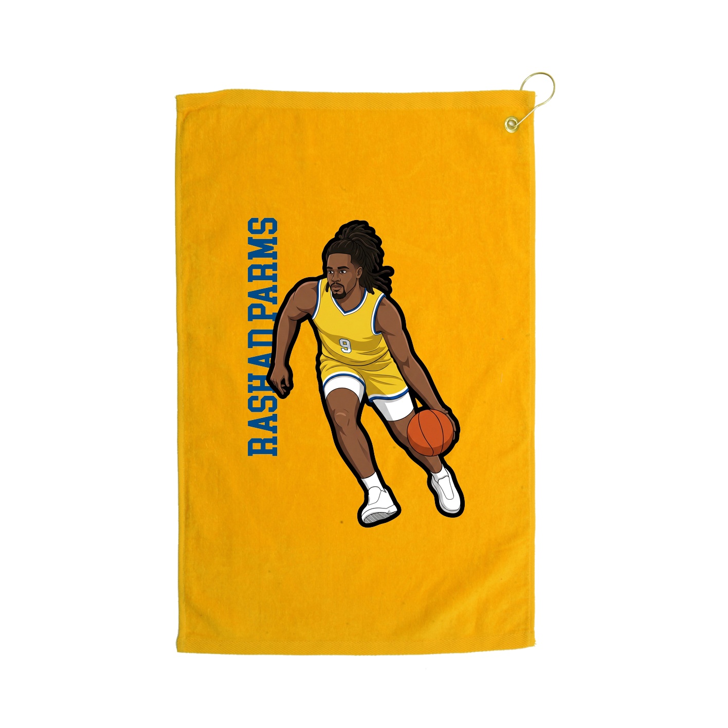Golf Towel — Name Vertical in Gold