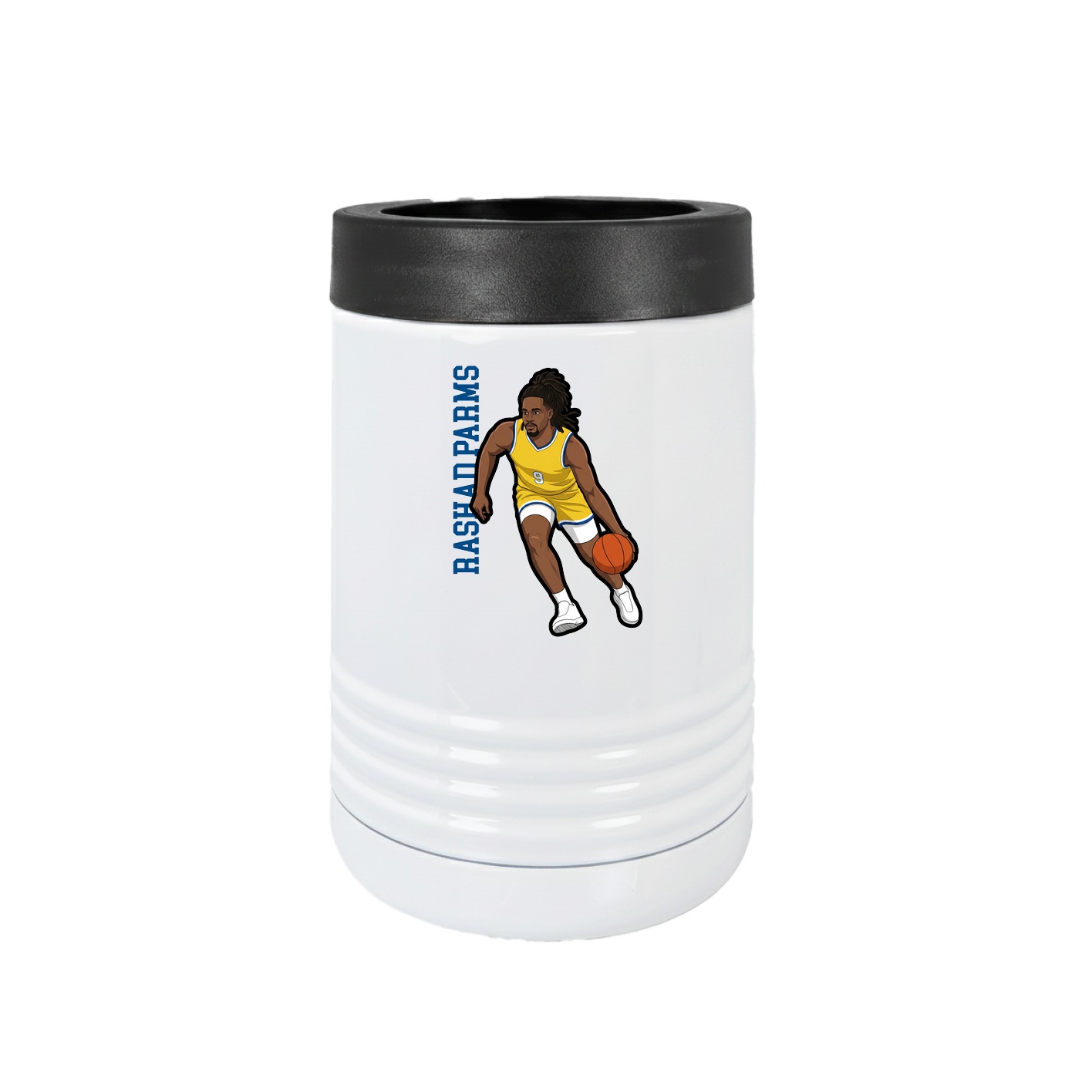 Beverage Holder — Name Vertical in White