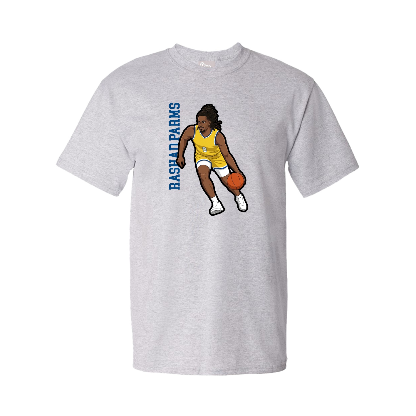 Tee — Name Vertical in Grey