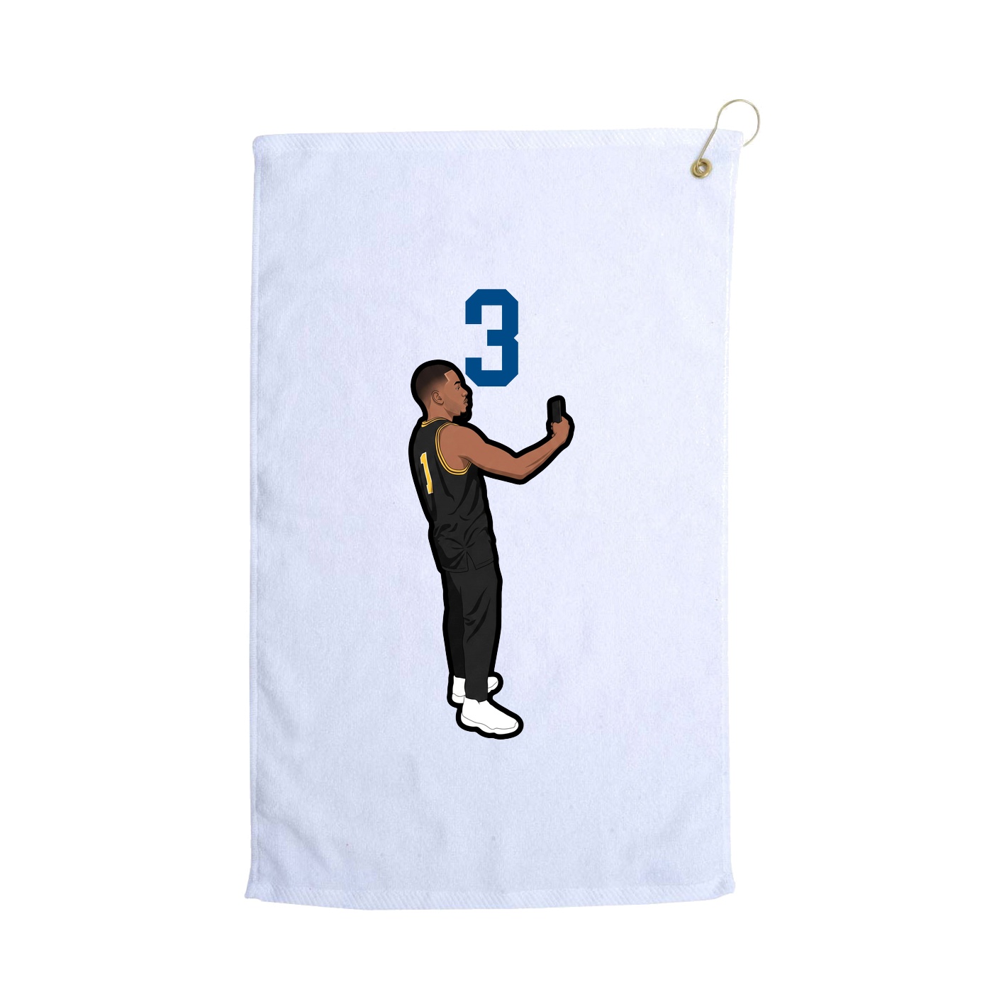 Golf Towel — Number Top in White