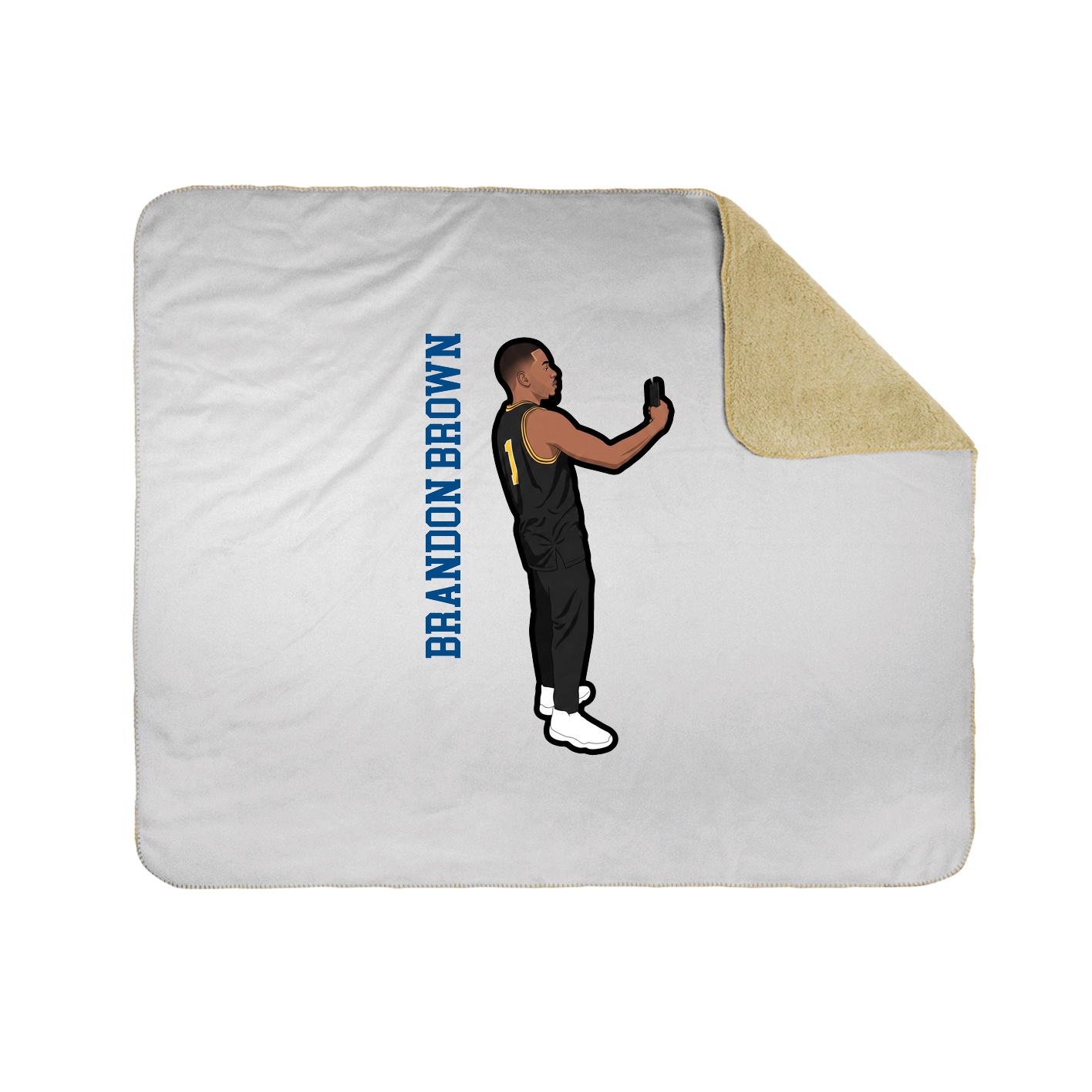 Throw Blanket — Name Vertical in White