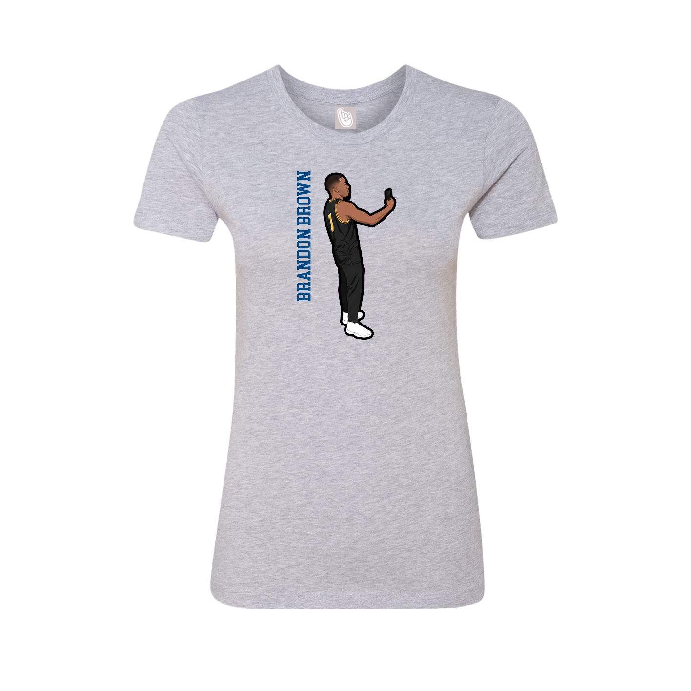 Womens Tee — Name Vertical in Grey