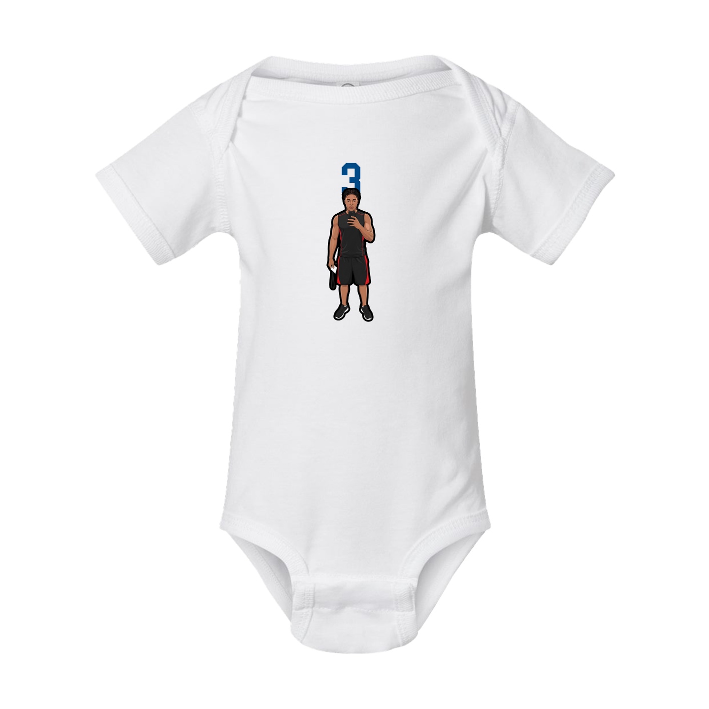 Baby Onesie — Number Top in White