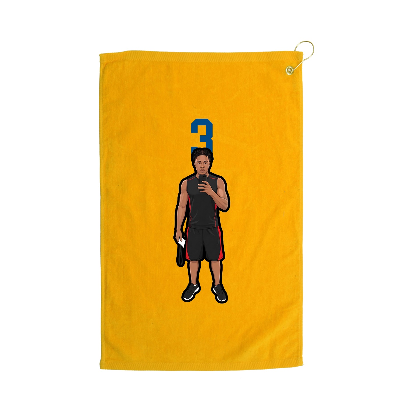Golf Towel — Number Top in Gold