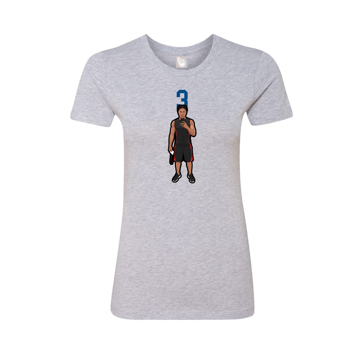Womens Tee — Number Top in Grey