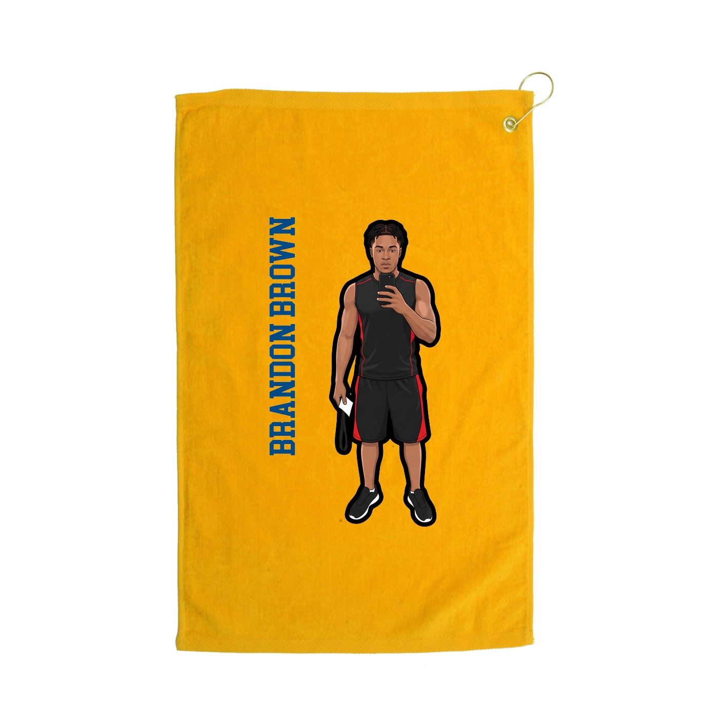Golf Towel — Name Vertical in Gold