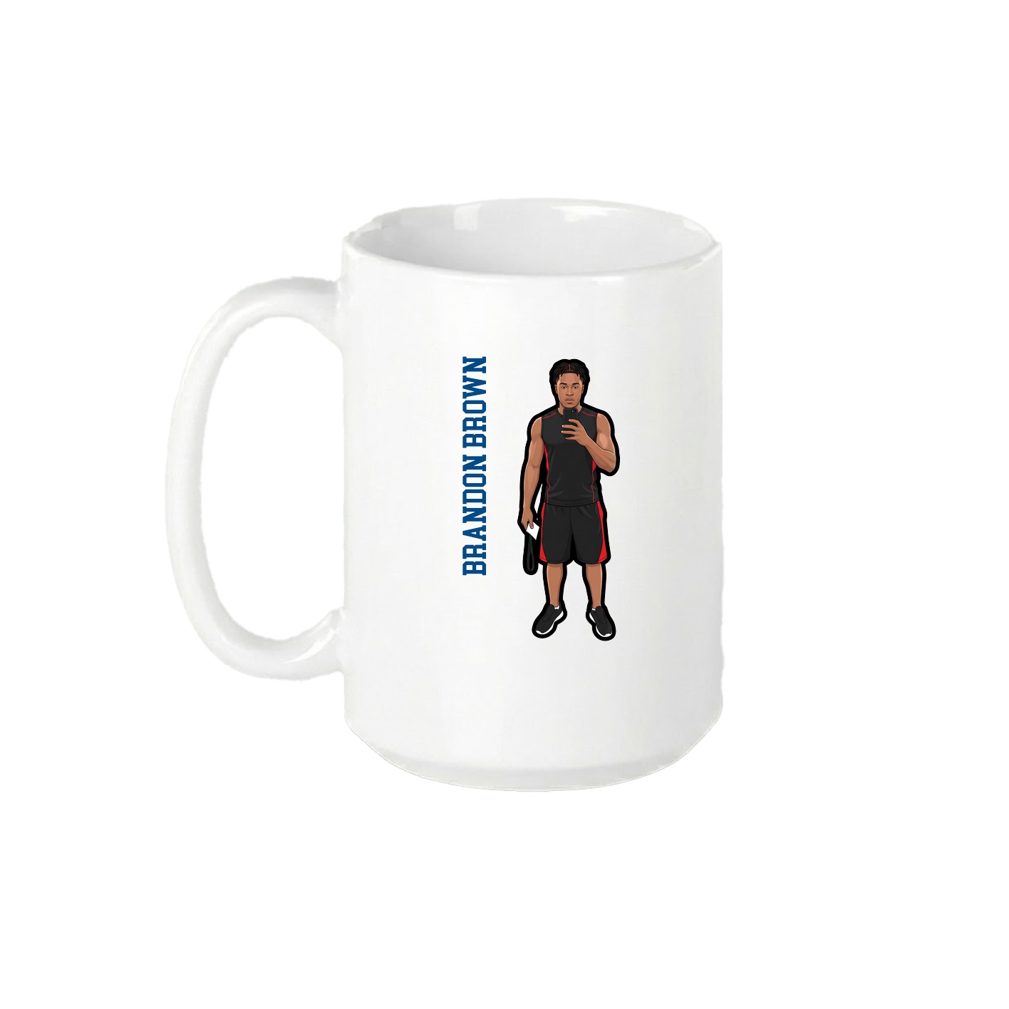 15oz Coffee Mug — Name Vertical in White