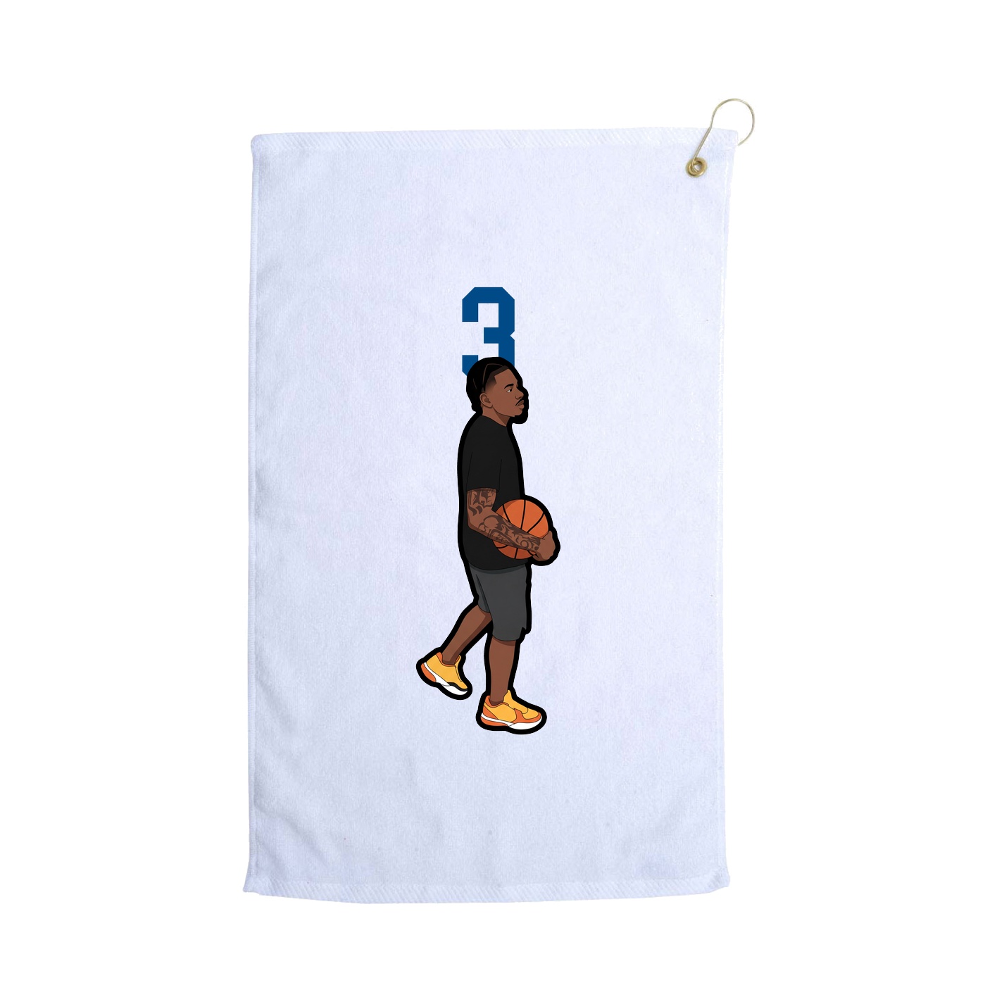 Golf Towel — Number Top in White