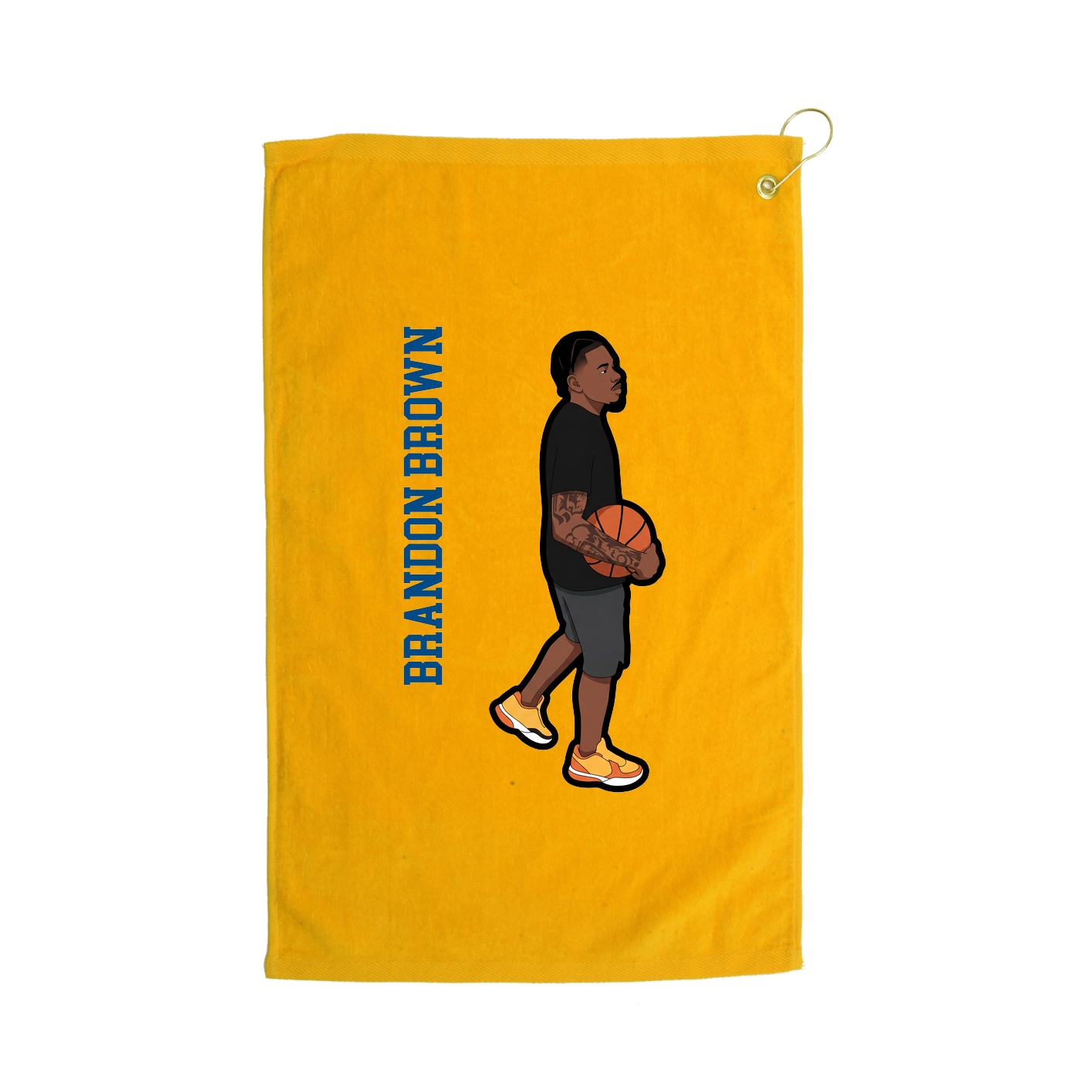 Golf Towel — Name Vertical in Gold