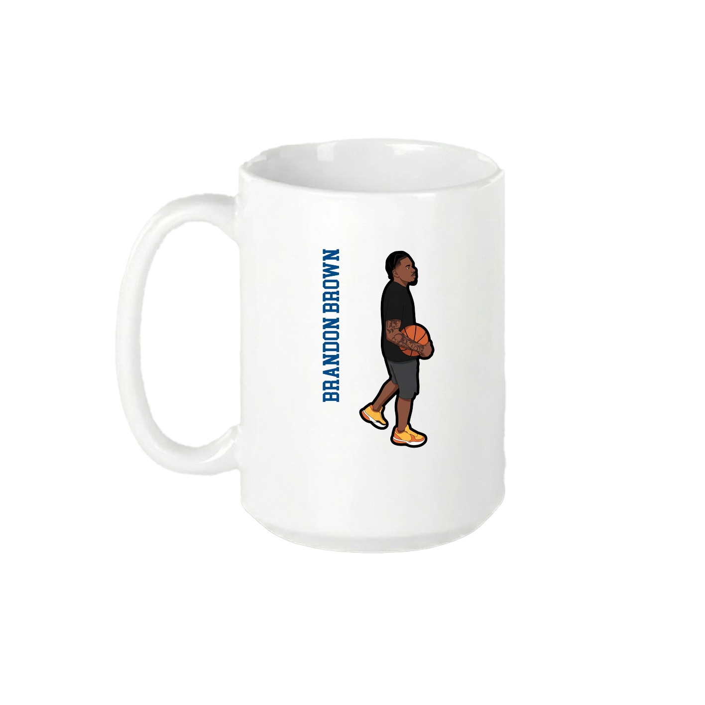 15oz Coffee Mug — Name Vertical in White