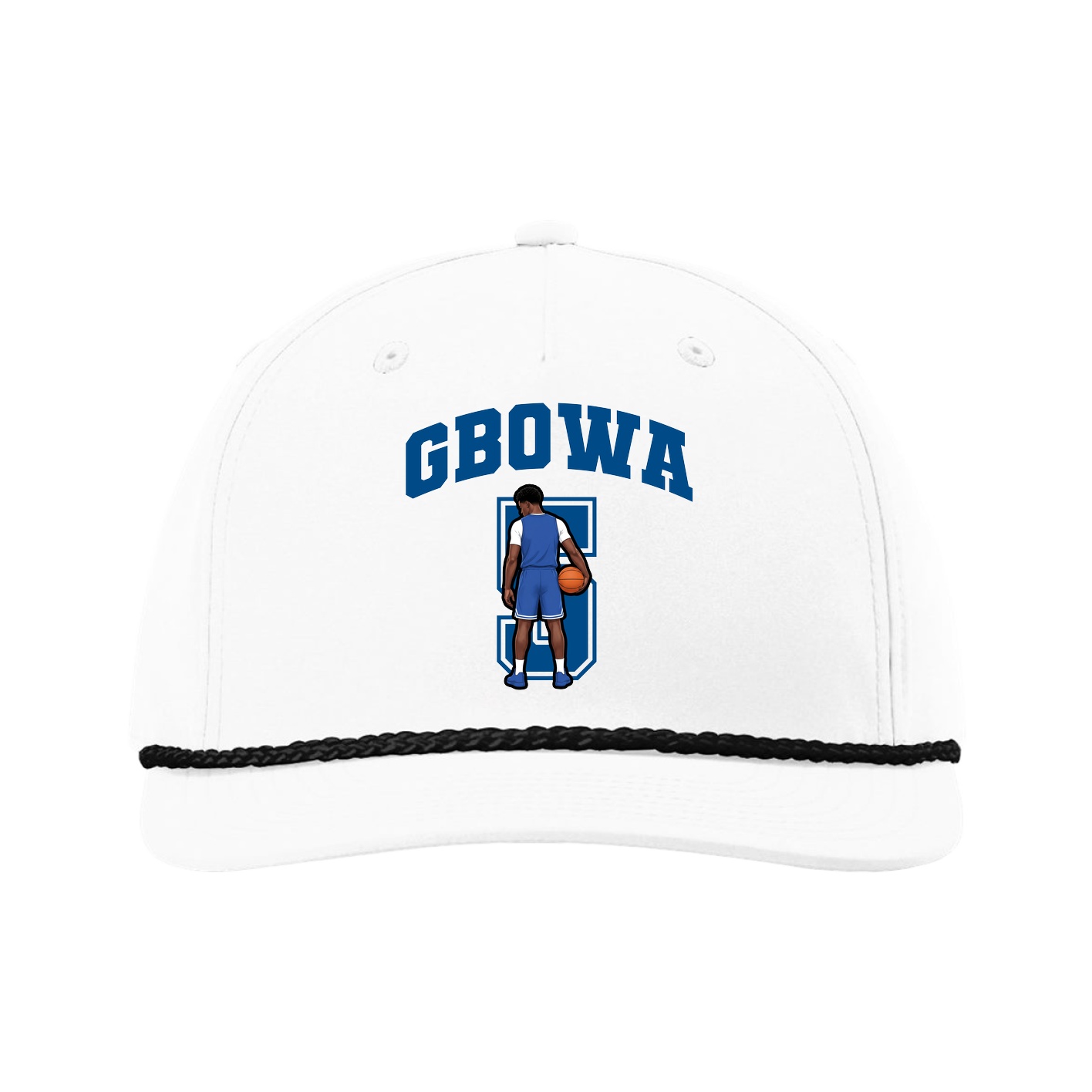 Five-Panel Classic Rope Cap — Number in White