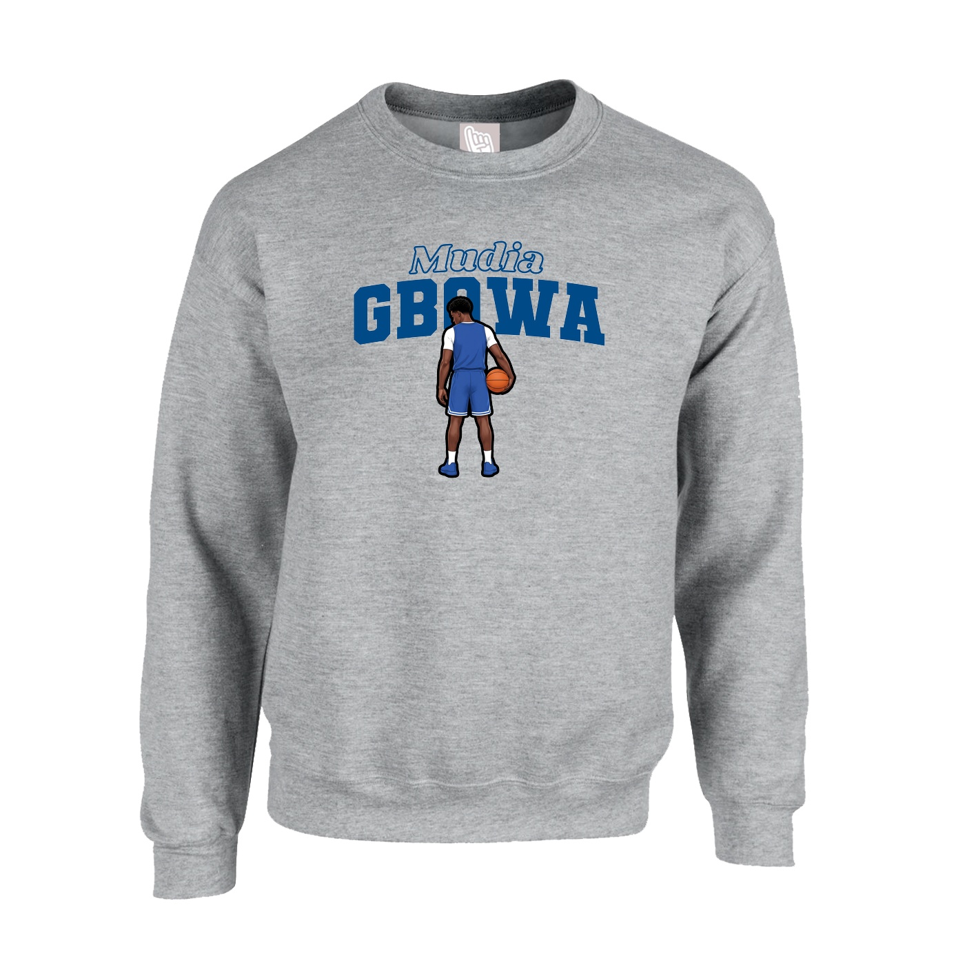 Fleece Crew — Name Arch in Grey